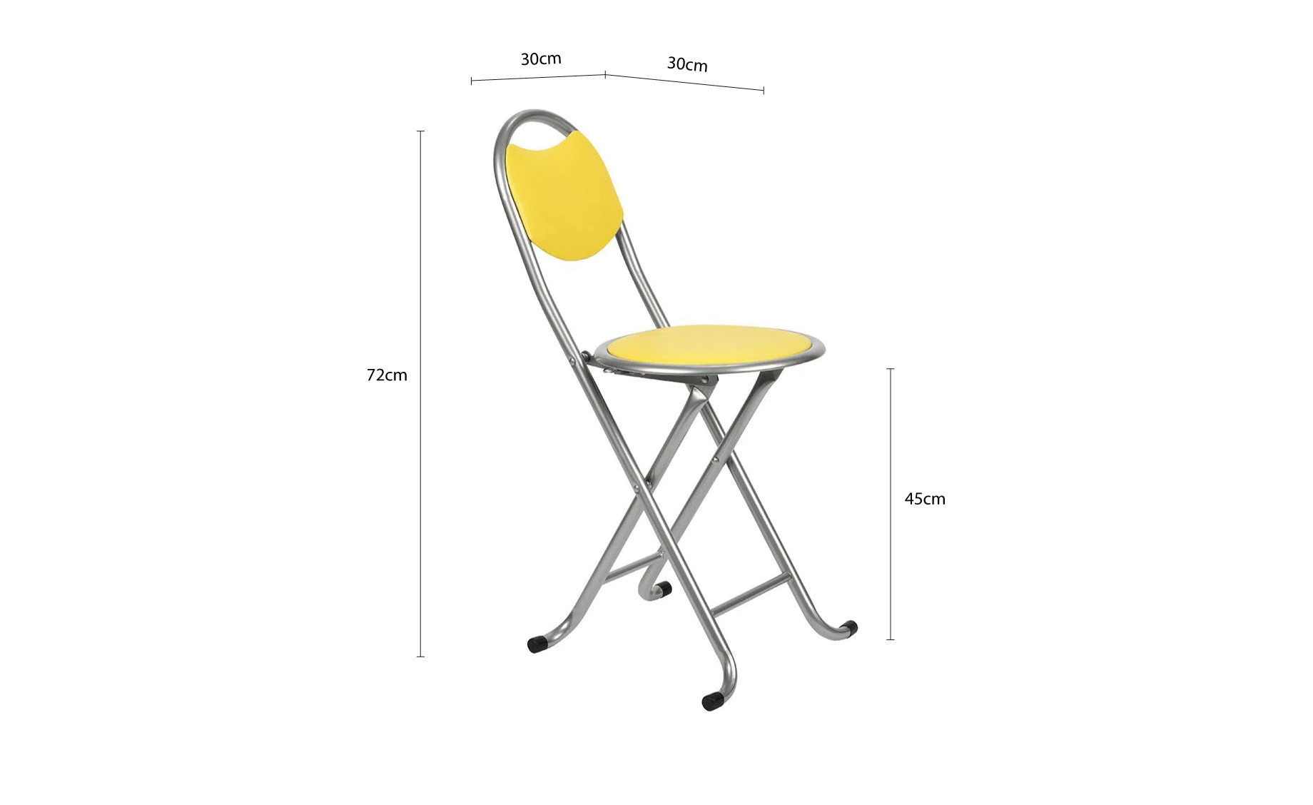 Folky preklopni stolac s naslonom 30x30x72cm žuti