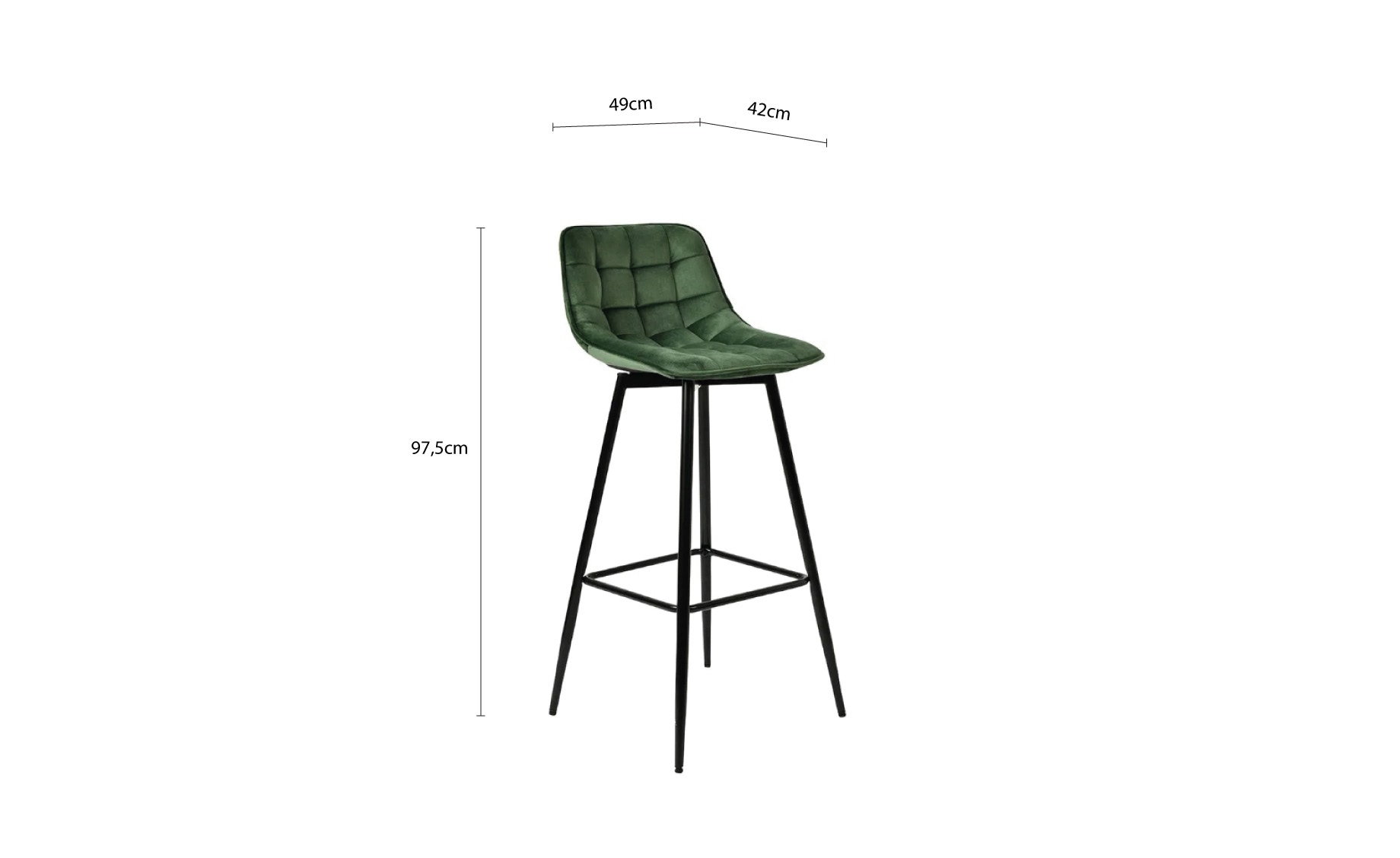 Conny barska stolica 49x42x97,5cm zelena