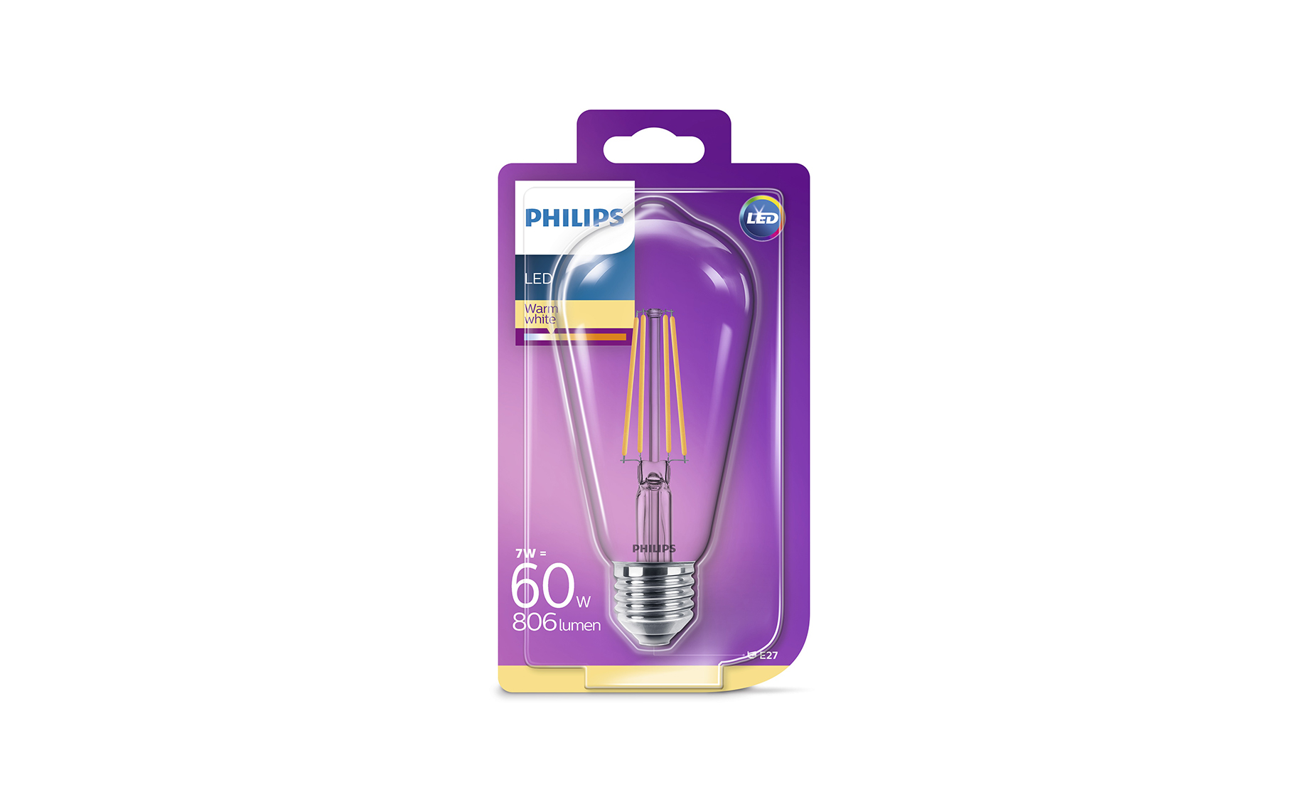 Žarulja Philips Classic LED E27 60W prozirna svijeća toplo svjetlo