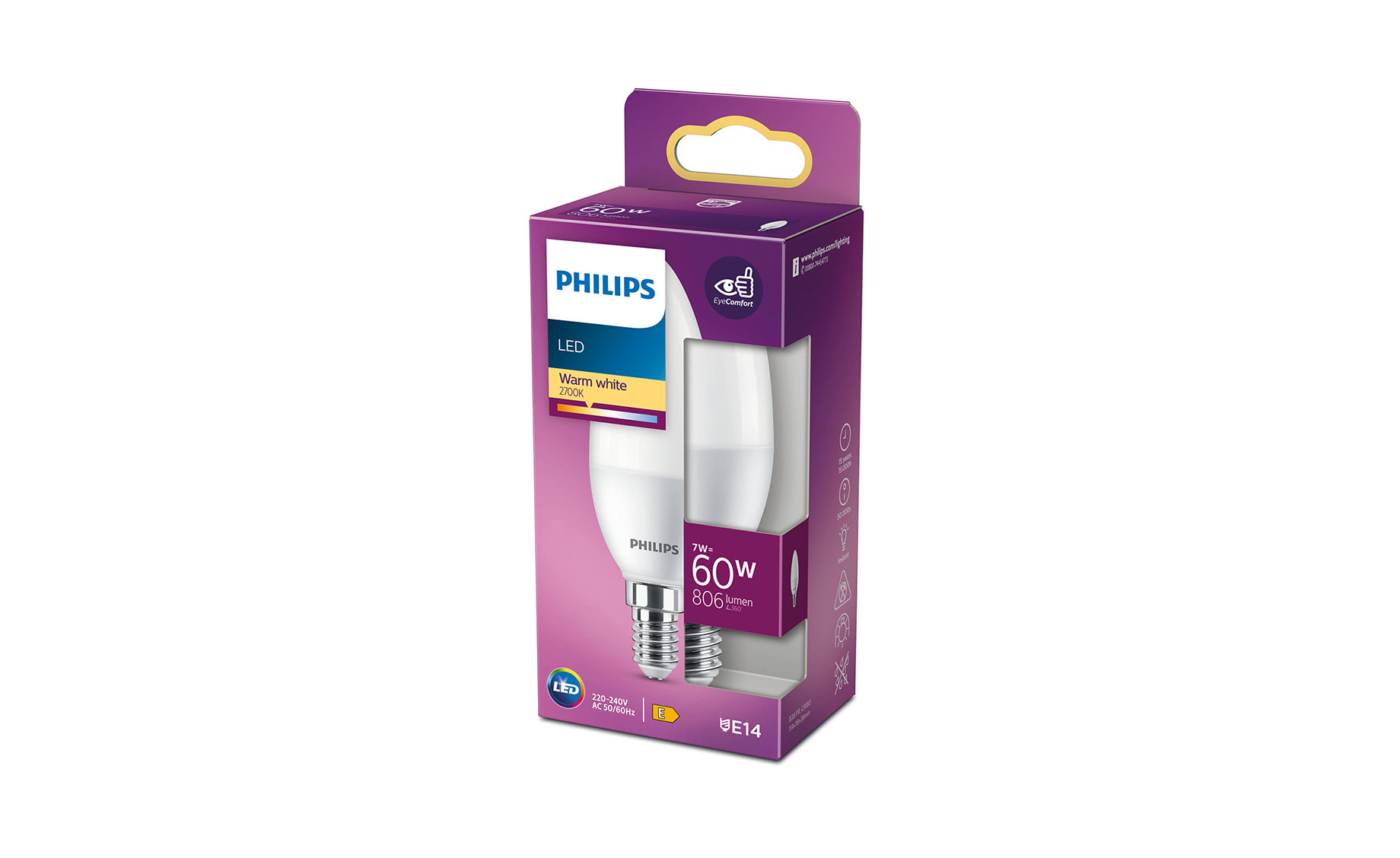 Žarulja Philips LED svijeća E14 60W