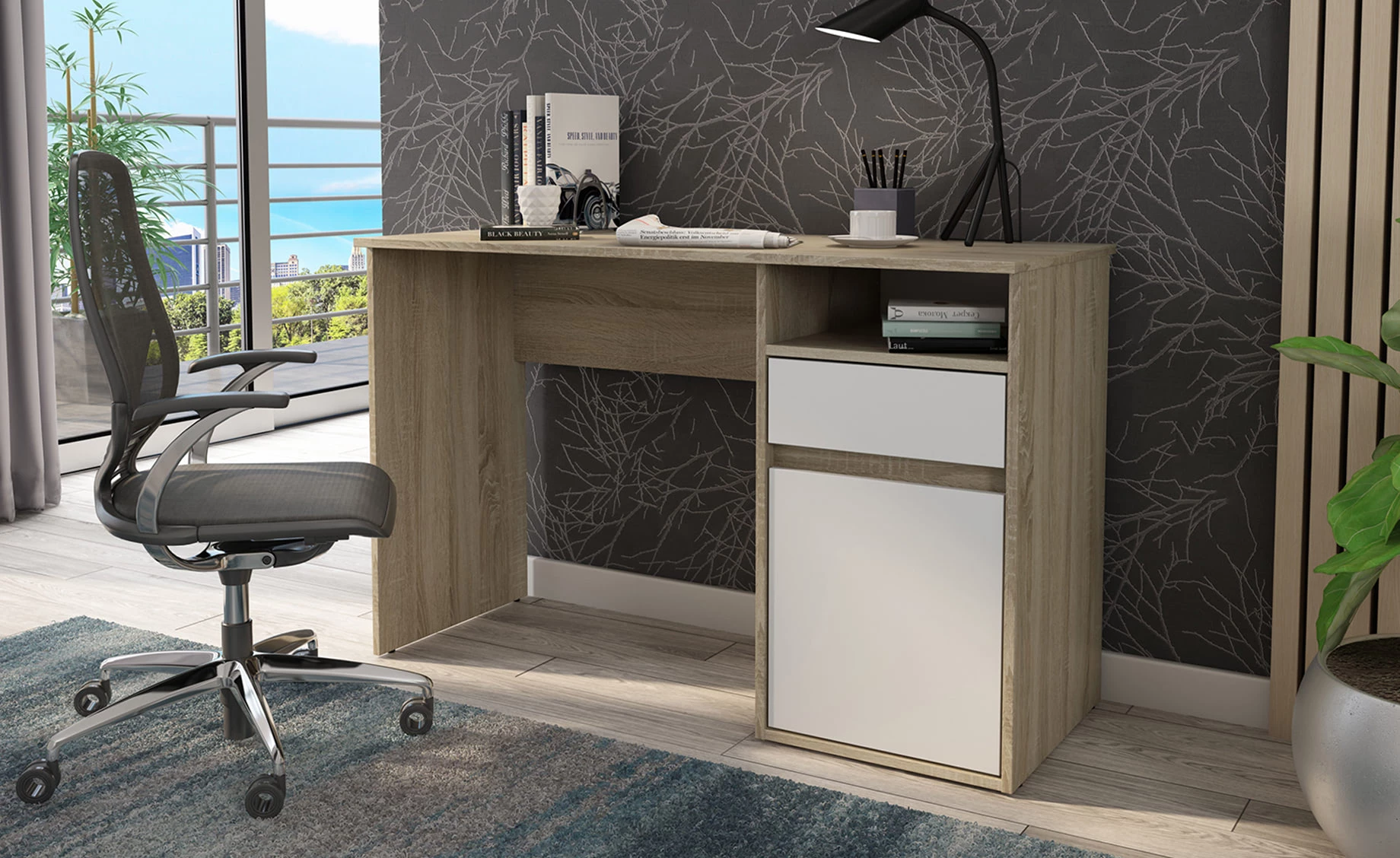 Billa radni sto 120x50x76cm sonoma/beli