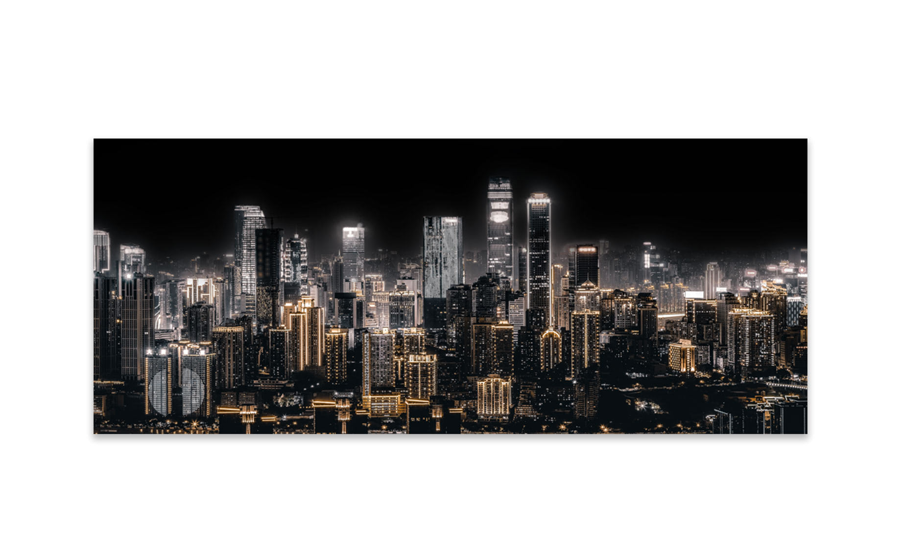 Slika staklo Shining city 50x125cm