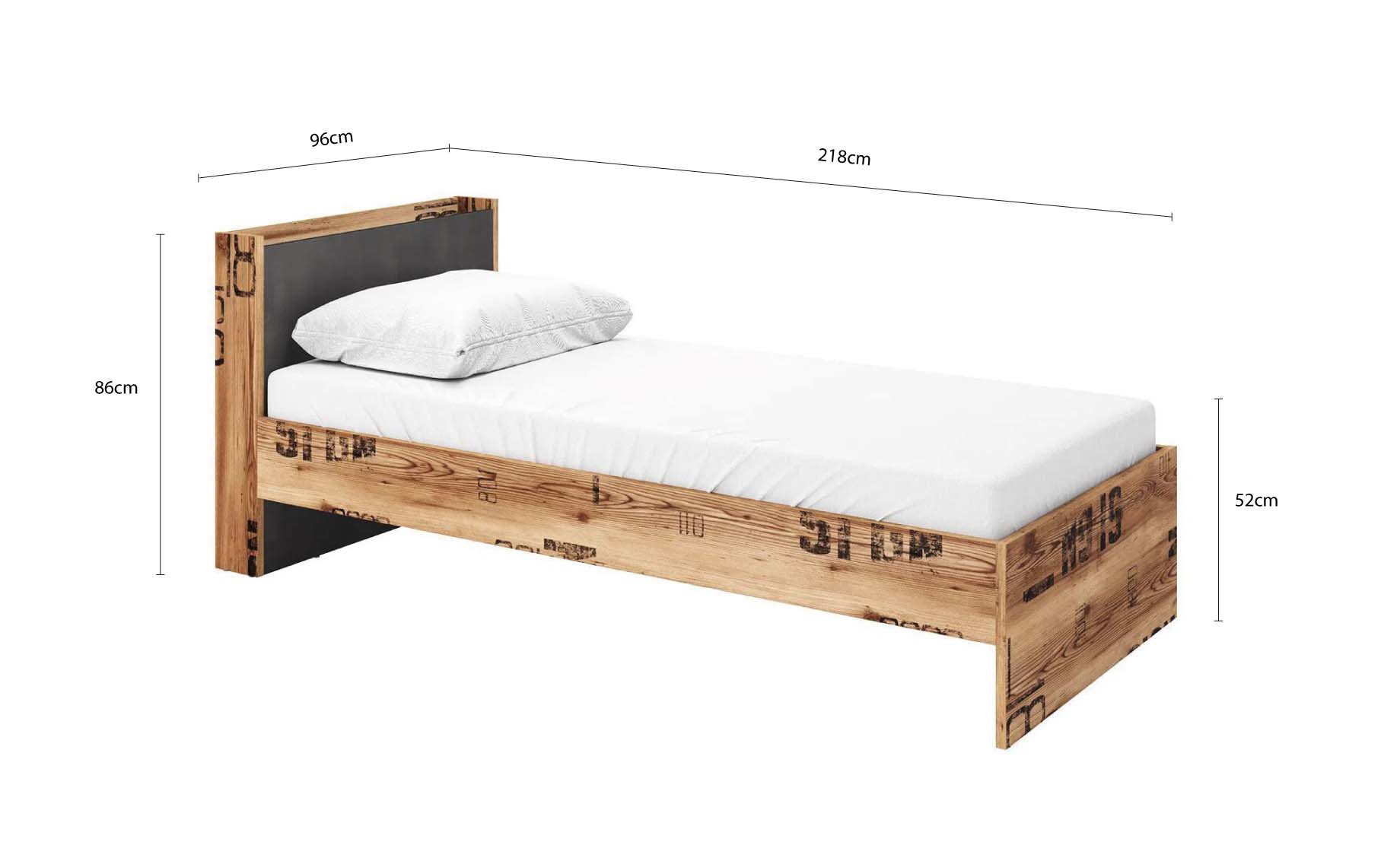 Fargo krevet s podnicom 96x218x86cm