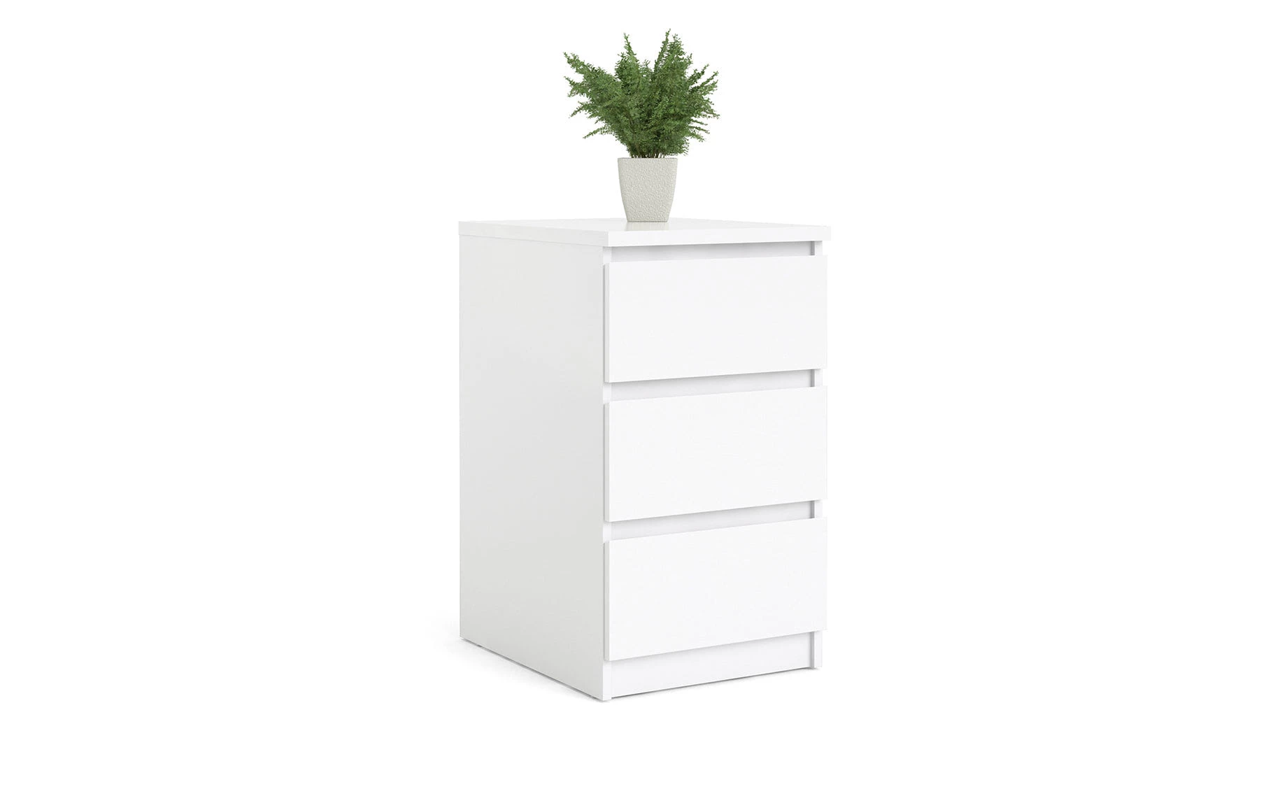 Naia noćni ormarić 3 fioke 40x50x70 cm beli visoki sjaj