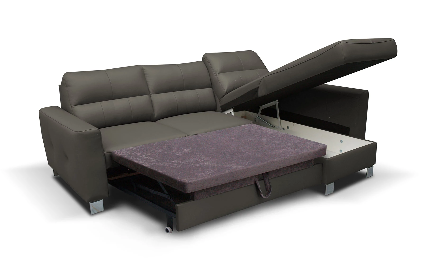 Venice ugaona garnitura sa ležajem i prostorom za odlaganje desna koža dollaro 234x168x86cm