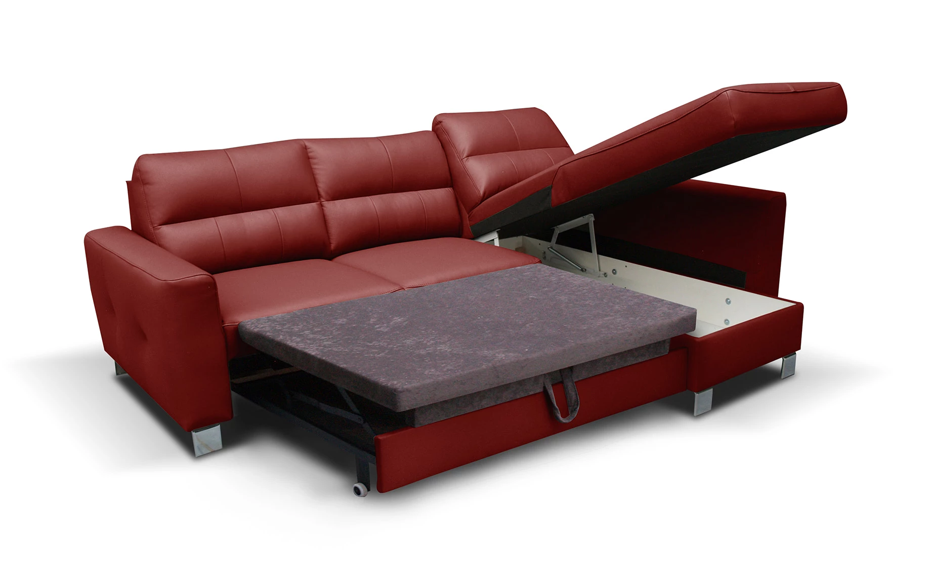 Venice ugaona garnitura sa ležajem i prostorom za odlaganje desna koža dollaro 234x168x86cm