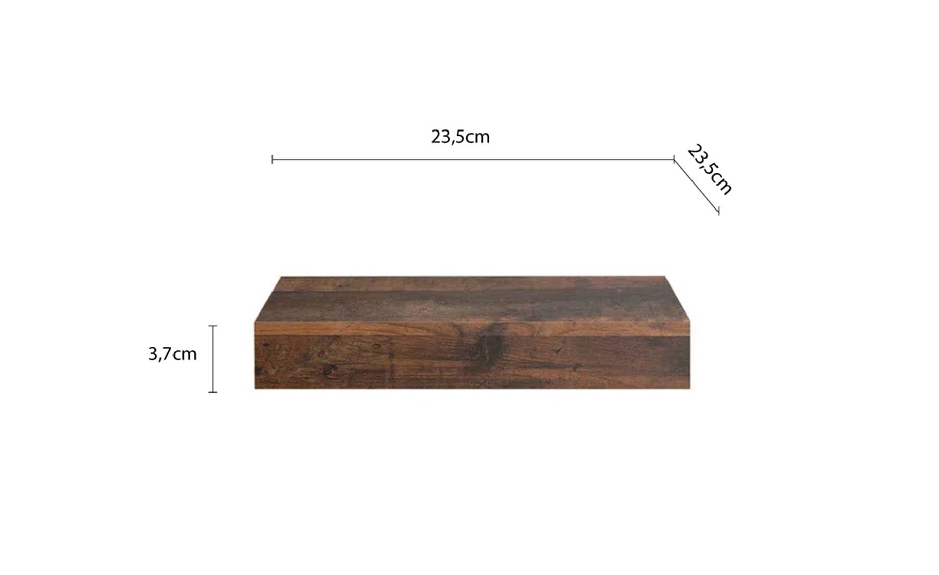 Shelvy zidna polica 23,5x23,5x3,7cm dekor rustikalnog drva