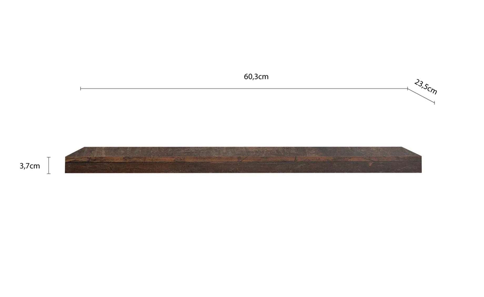 Shelvy zidna polica 80x23,5x3,7cm dekor rustikalnog drva