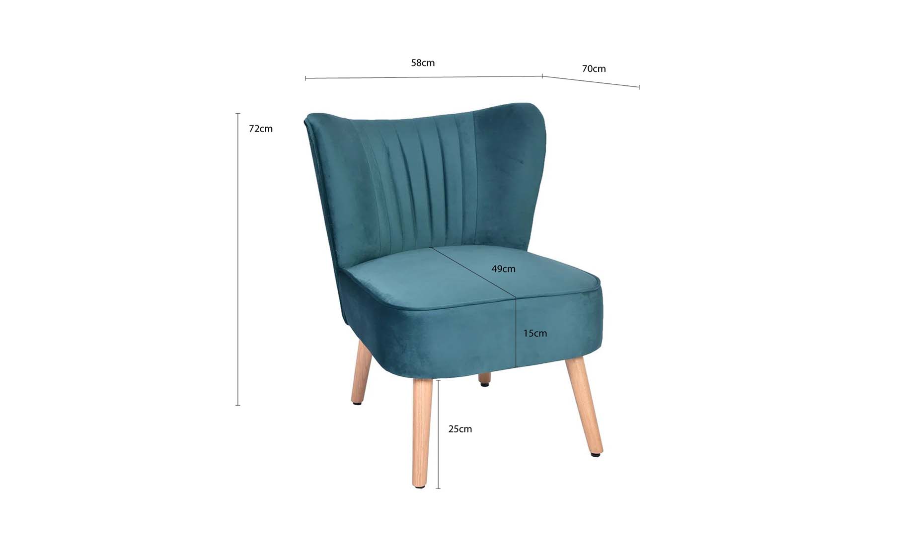 Slate fotelja plava 58x70x72cm