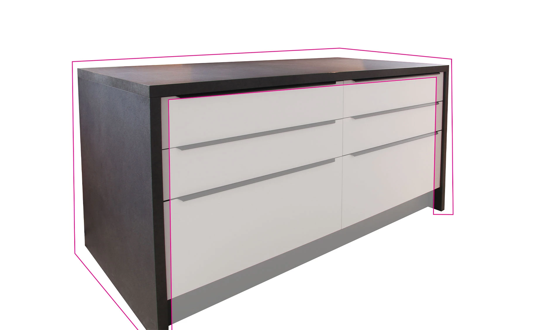 Xtex Aria ostrvo 188x92x91 cm crno/antracit