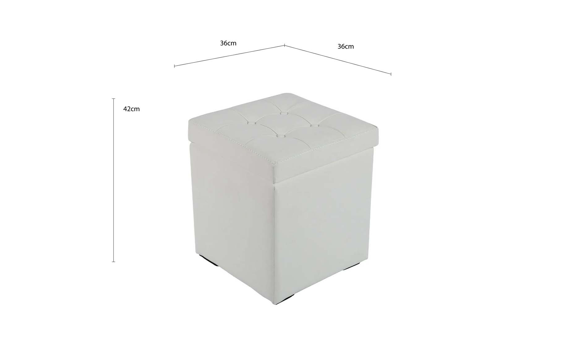 Box S tabure sa spremnikom bijeli 36x36x42cm