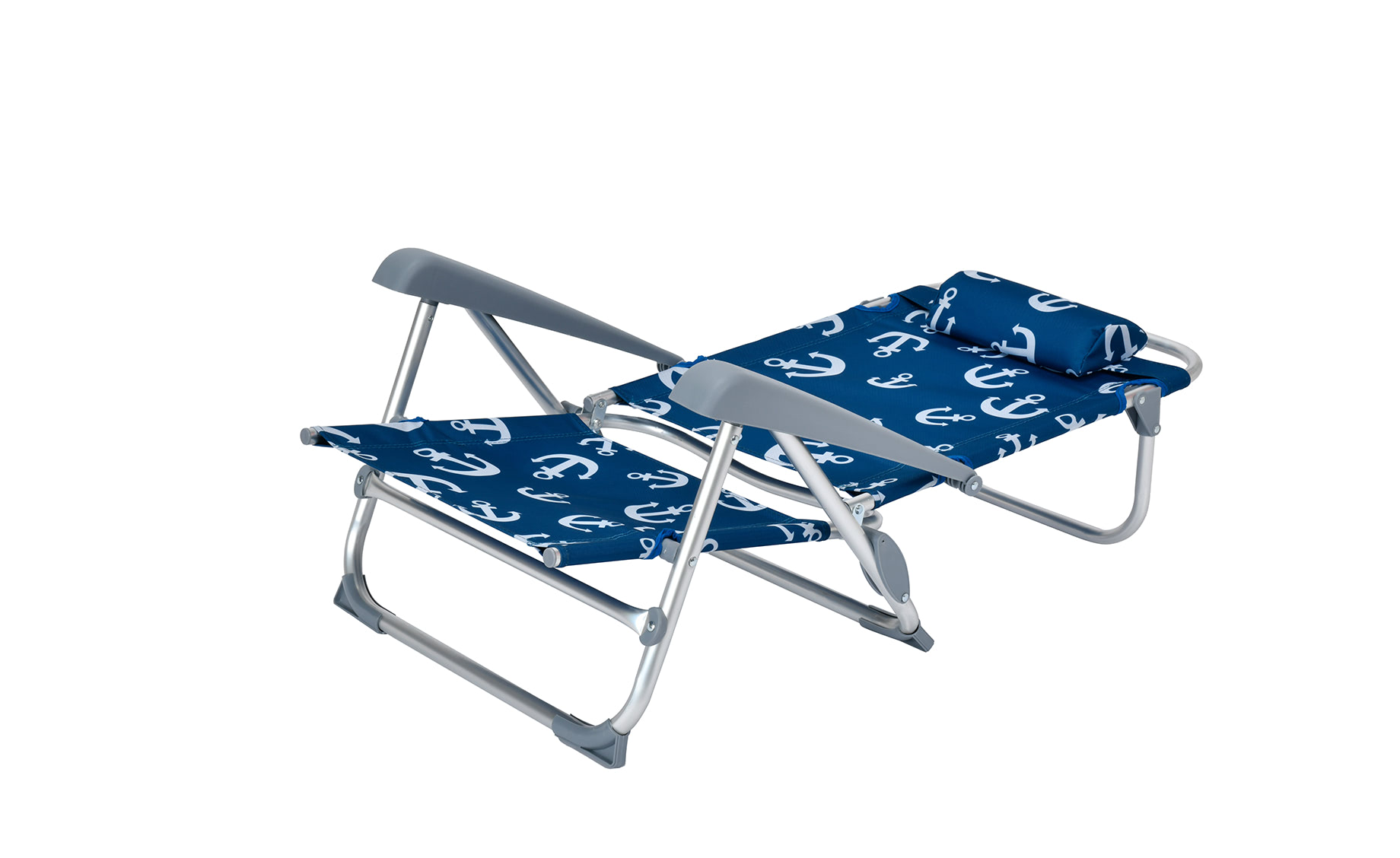 Playa aluminijska preklopna stolica 101x60x78 cm plava