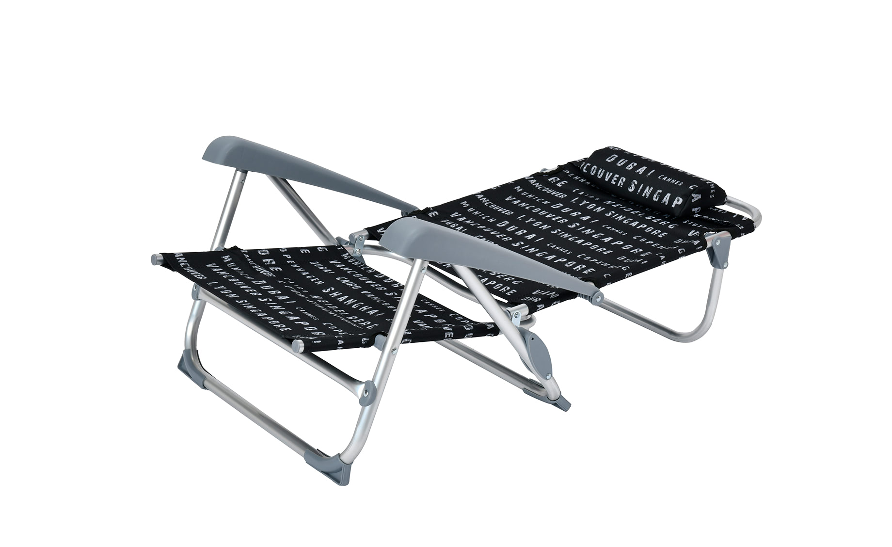 Playa aluminijska preklopna stolica 101x60x78cm crna
