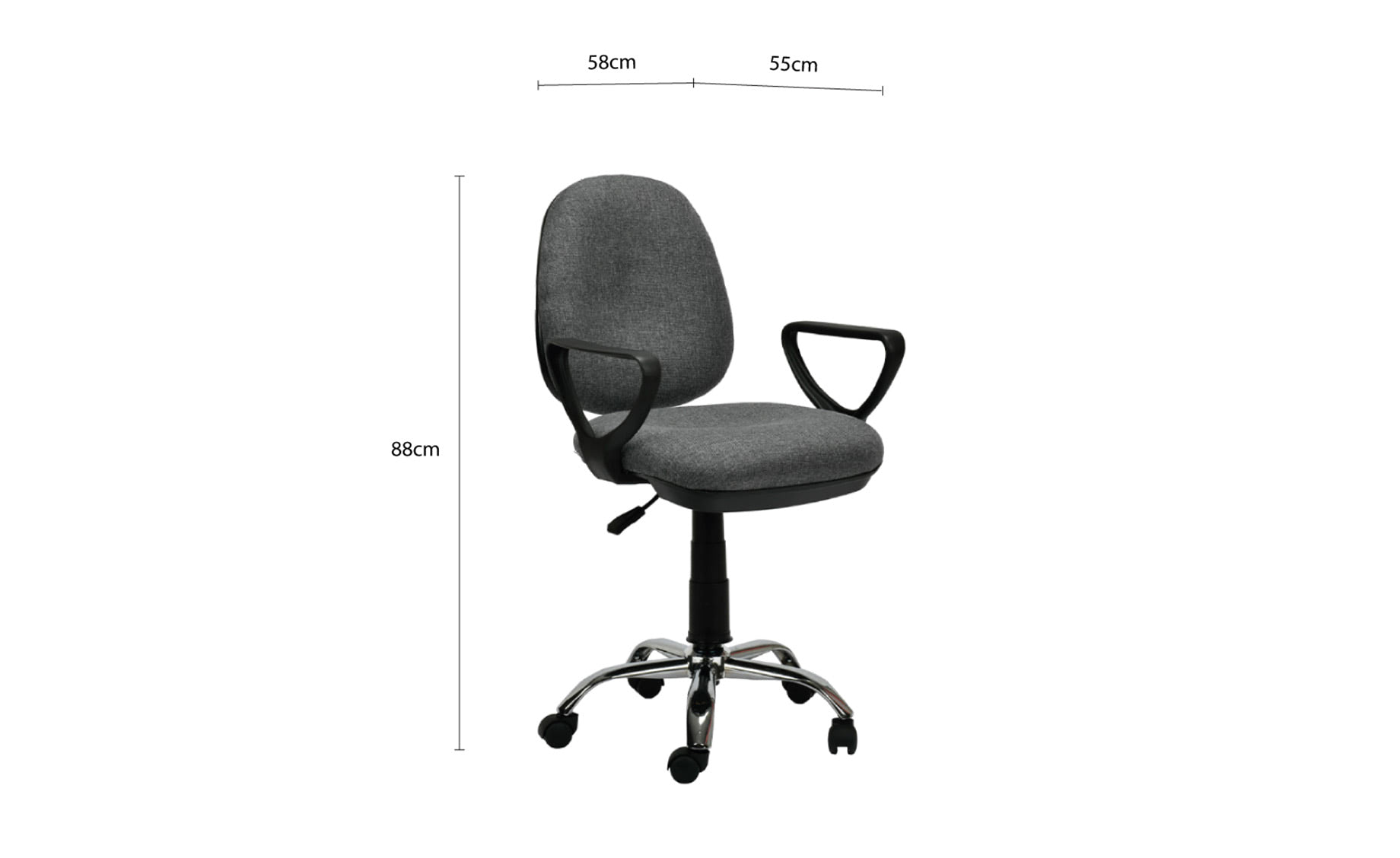 Bloom II kancelarijska stolica 58x55x88-100cm siva