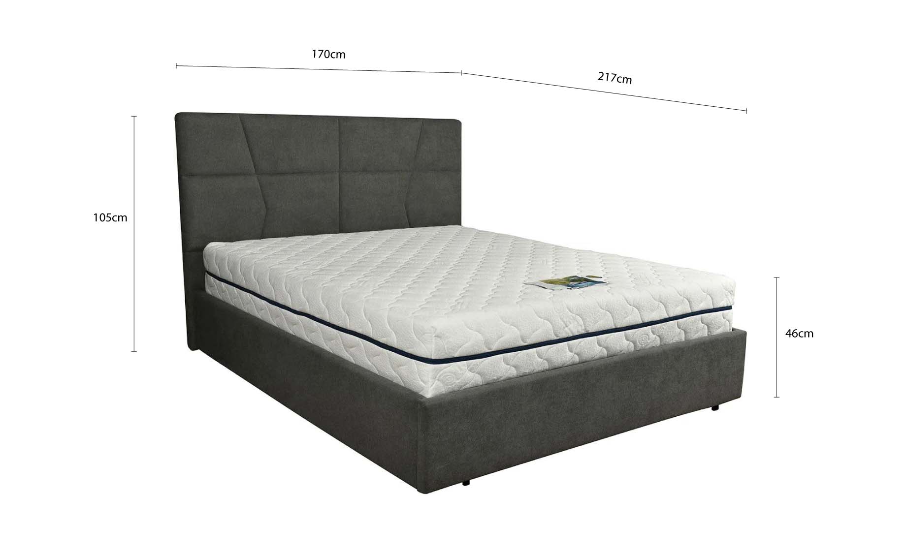 Yolo krevet bez podnice 170x217x105 cm sivi