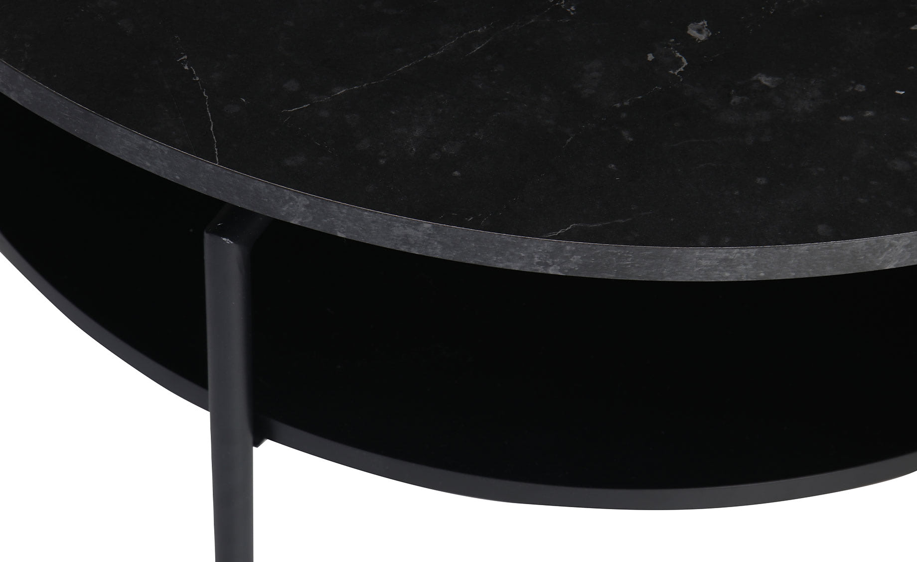Goldington okrugli stolić D80x45cm motiv crnog mramora