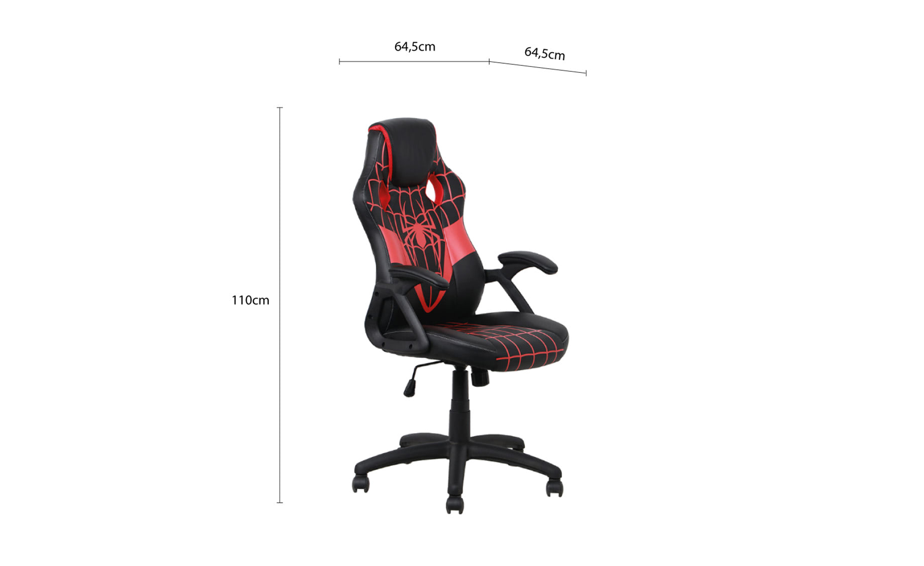 Spider uredska fotelja 64,5x64,5x110-119,5cm crno/crvena
