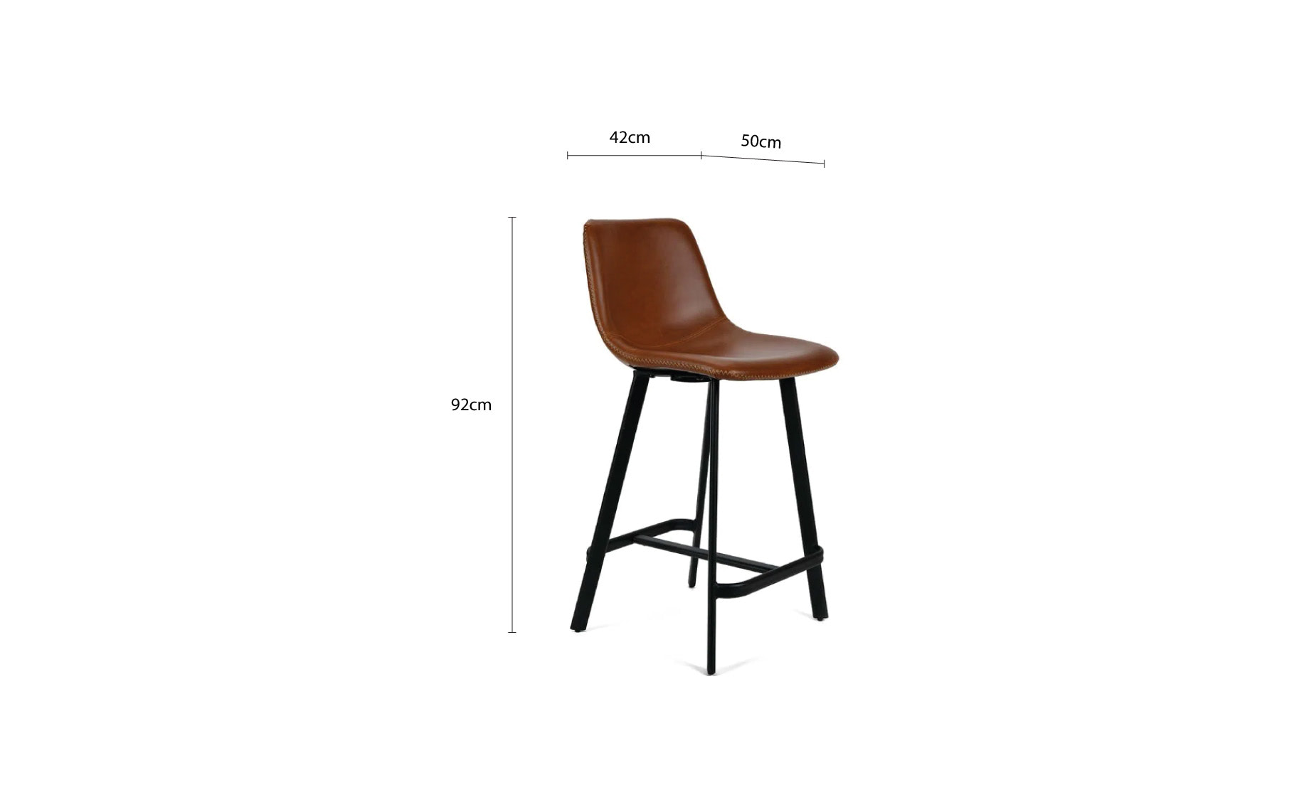Rex barska stolica 42x50x92cm konjak