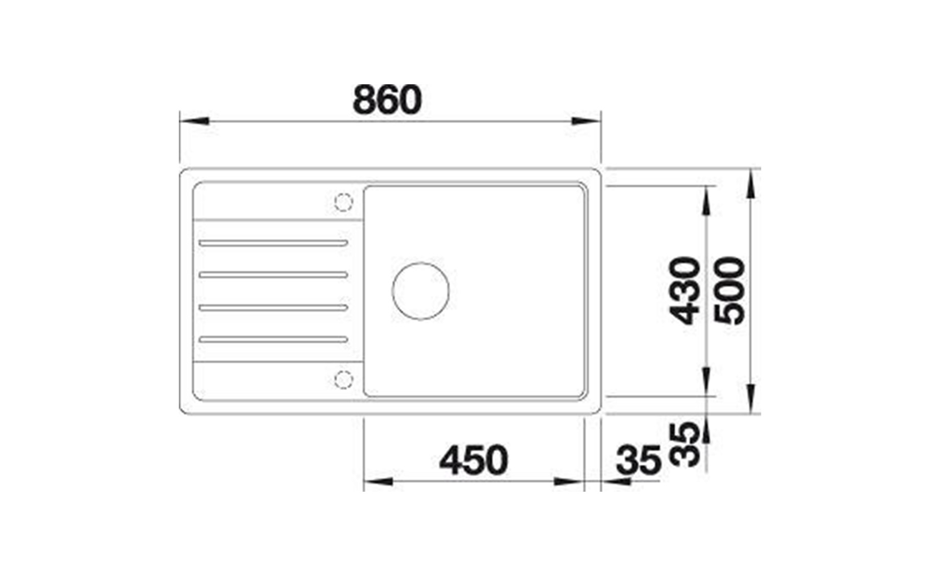 Blanco Legra XL sudoper 86x50x19 cm antracit