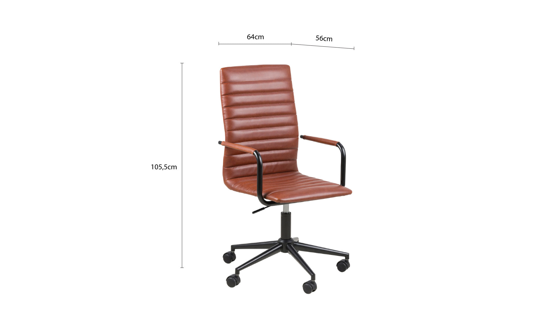 Winslow kancelarijska stolica 64x56x105,5cm braon