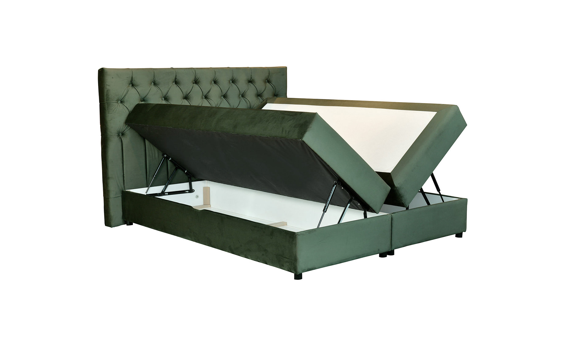 Sierra boxspring krevet 180x210x120 cm sa spremnikom zeleni