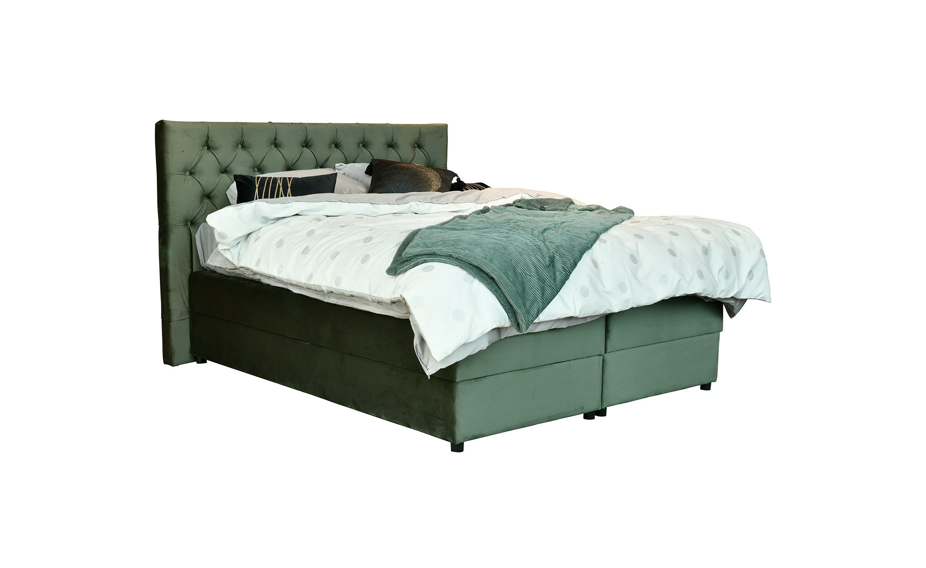 Sierra boxspring krevet 160x210x120 cm sa spremnikom zeleni