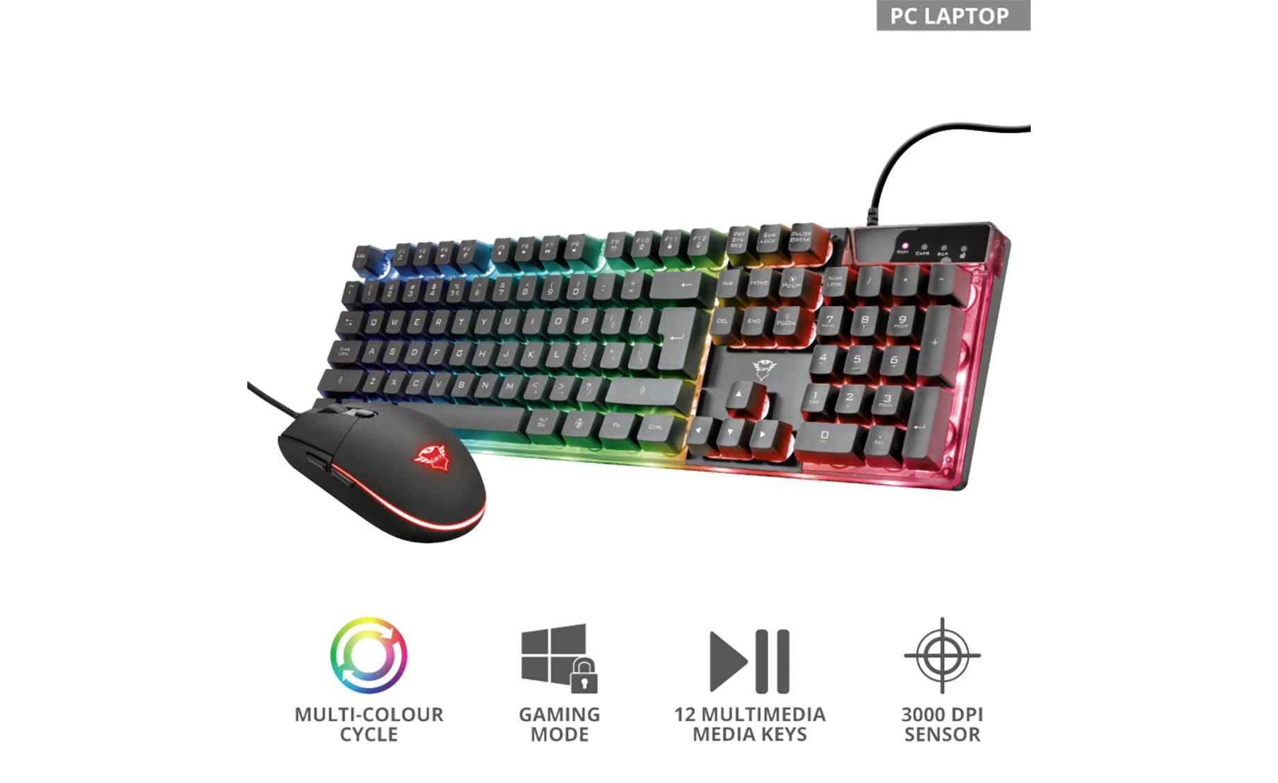 Trust 23289 GXT838 gaming tipkovnica+miš