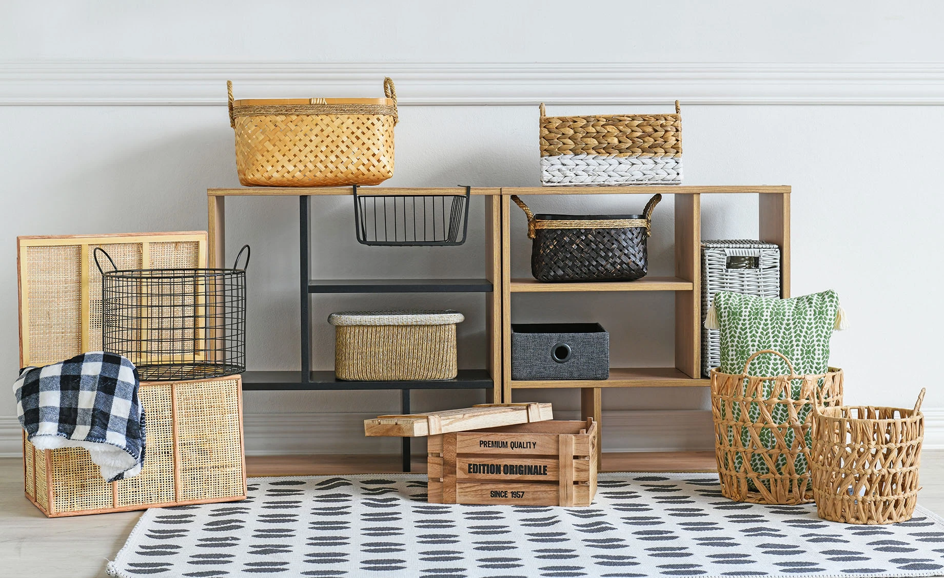 Ukrasna korpa Wire 37x37x27cm crna