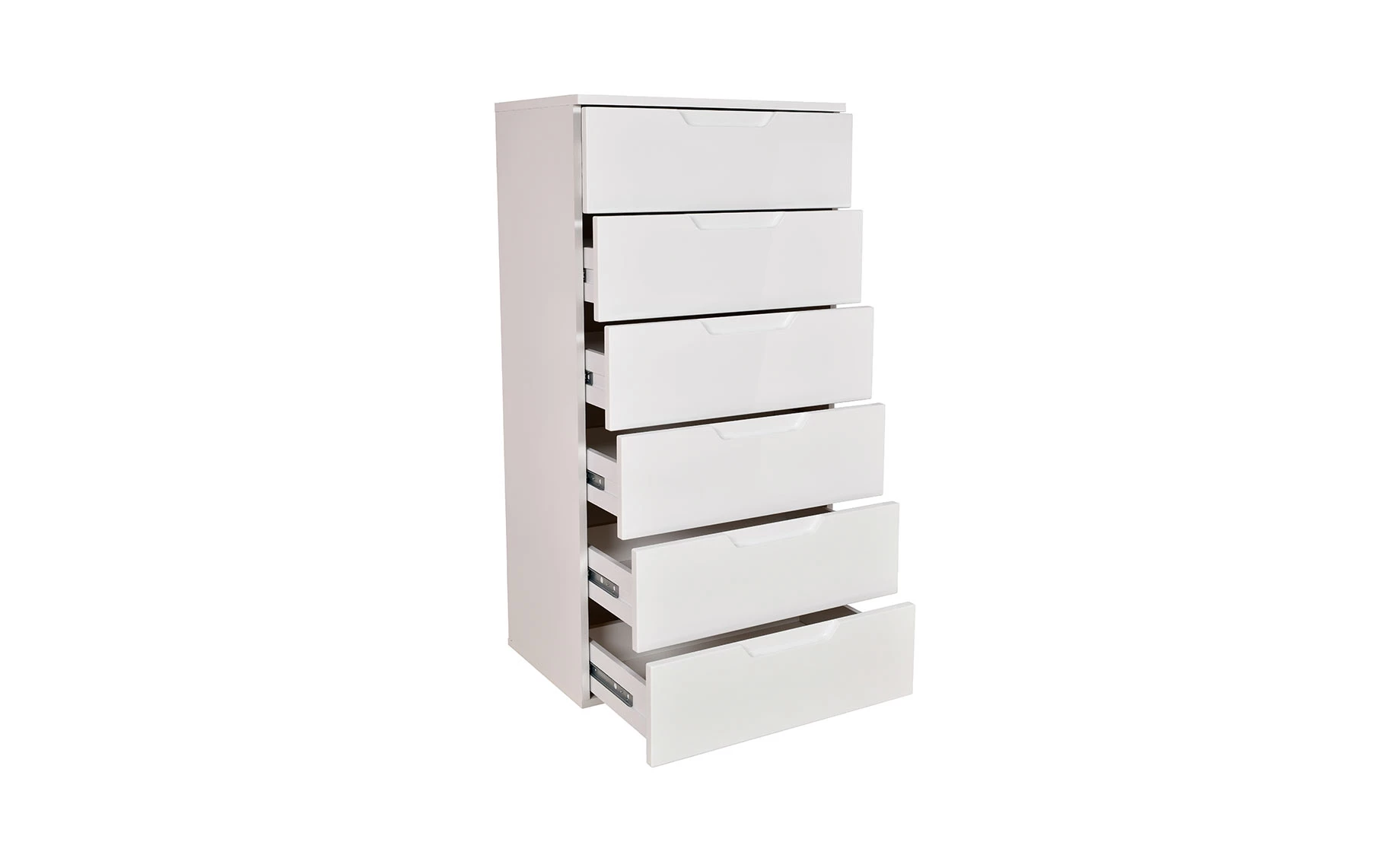 Hilton komoda 6 ladica 60x40x120cm bijela