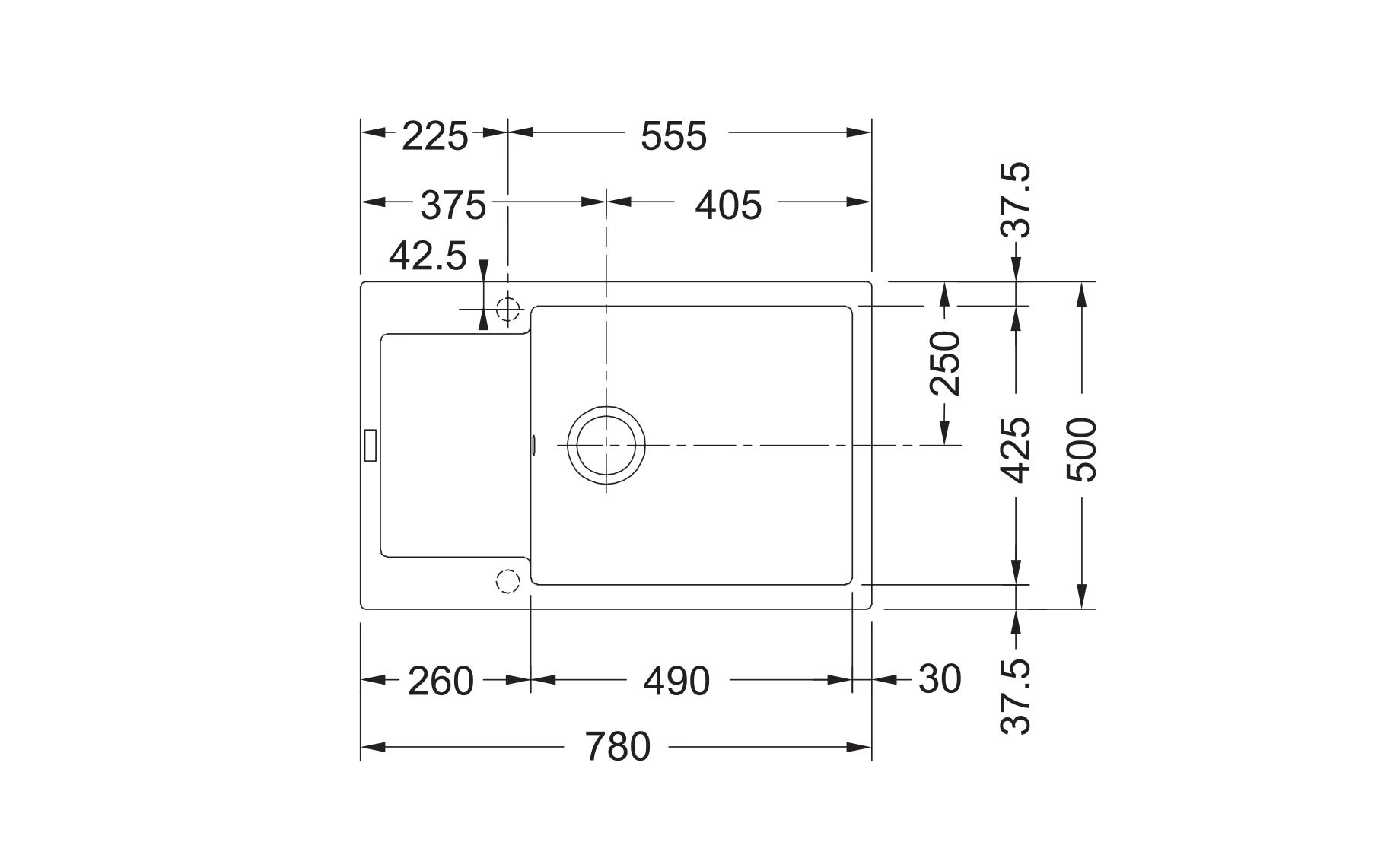 Franke Maris MRG 611-78 sudoper 78x50cm crni + sifon 3,5"