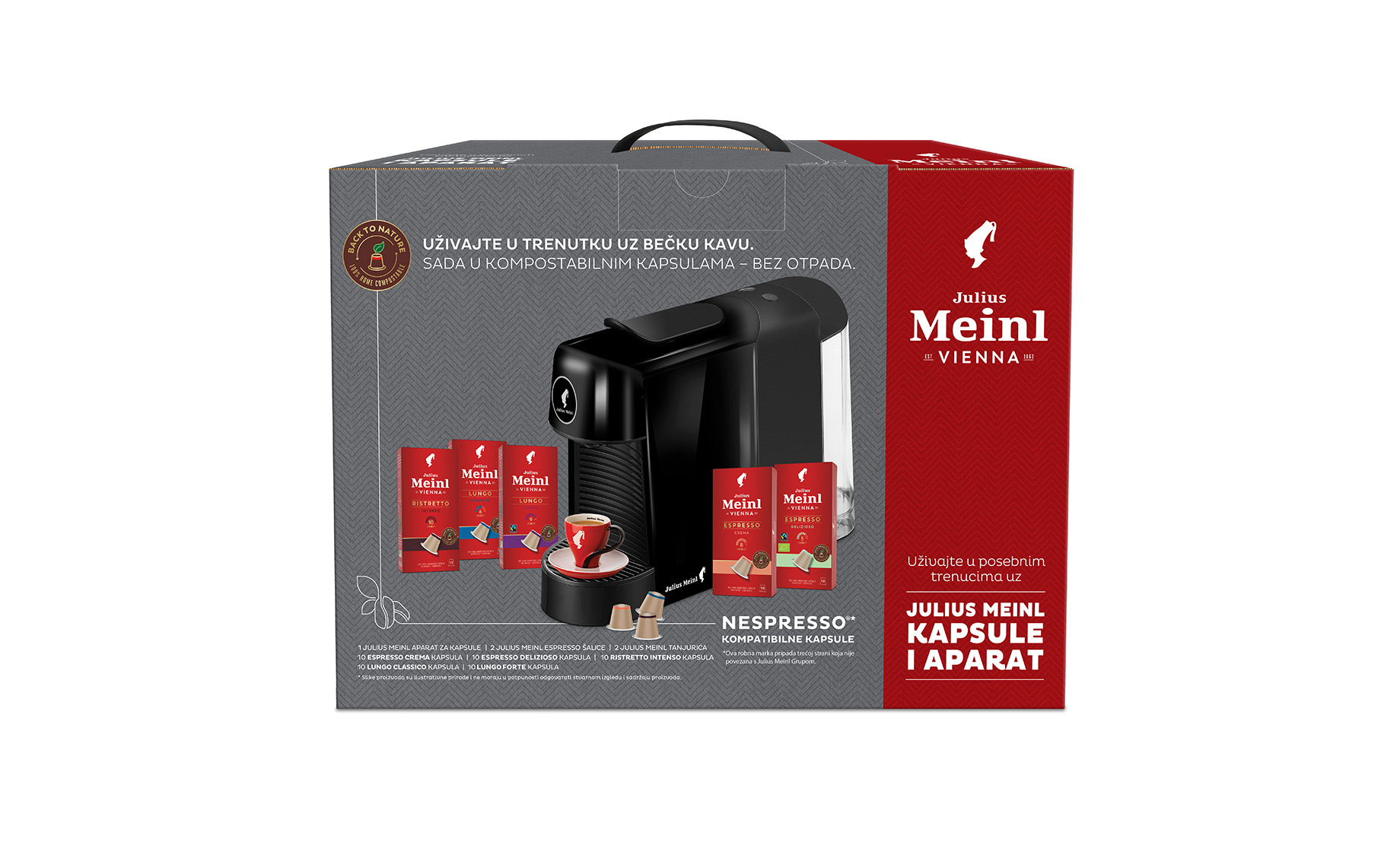 Julius Meinl Inspresso Pinta Starter paket aparat za kavu+šalica