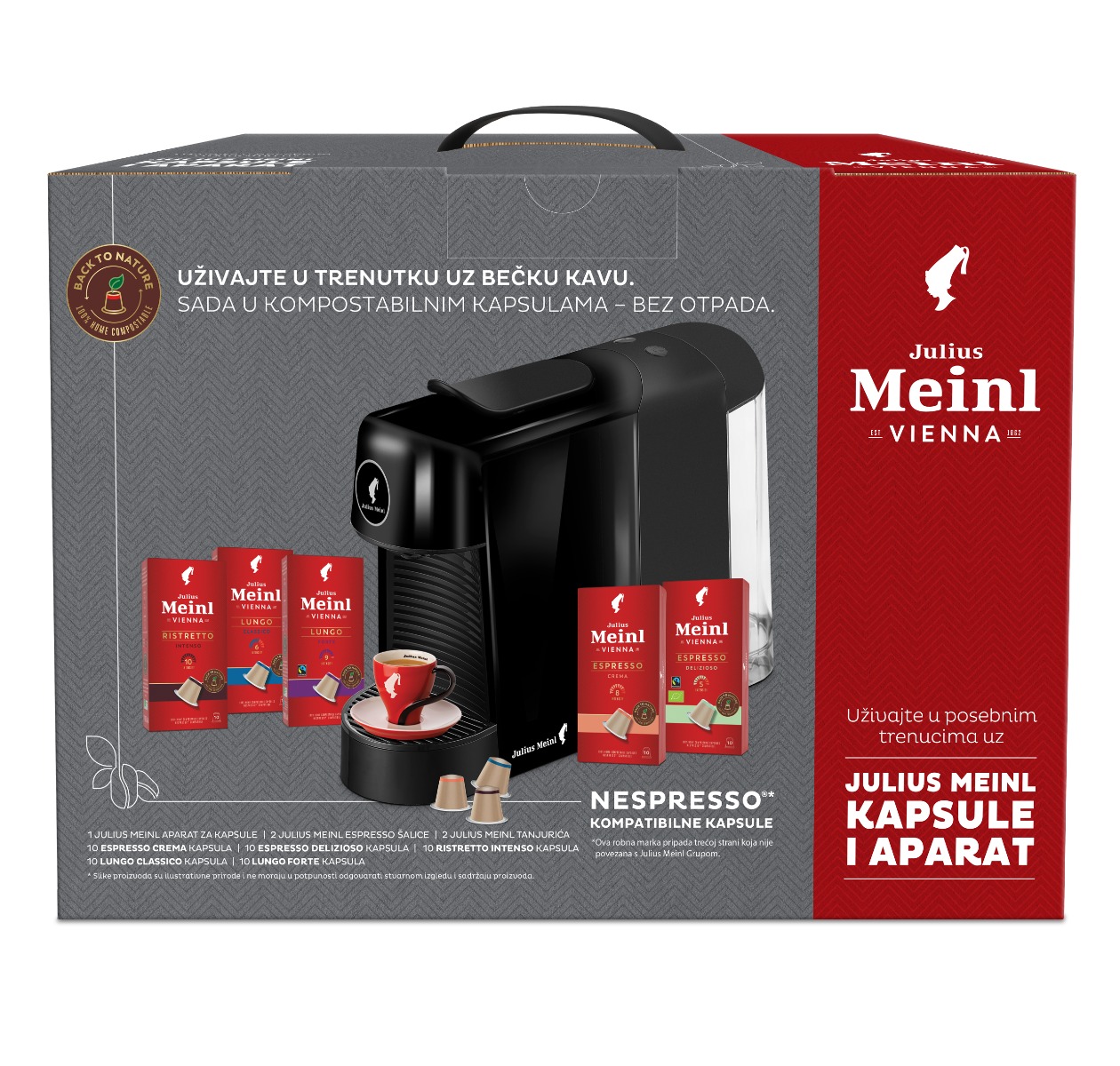 Julius Meinl Inspresso Pinta Starter paket aparat za kavu+šalica