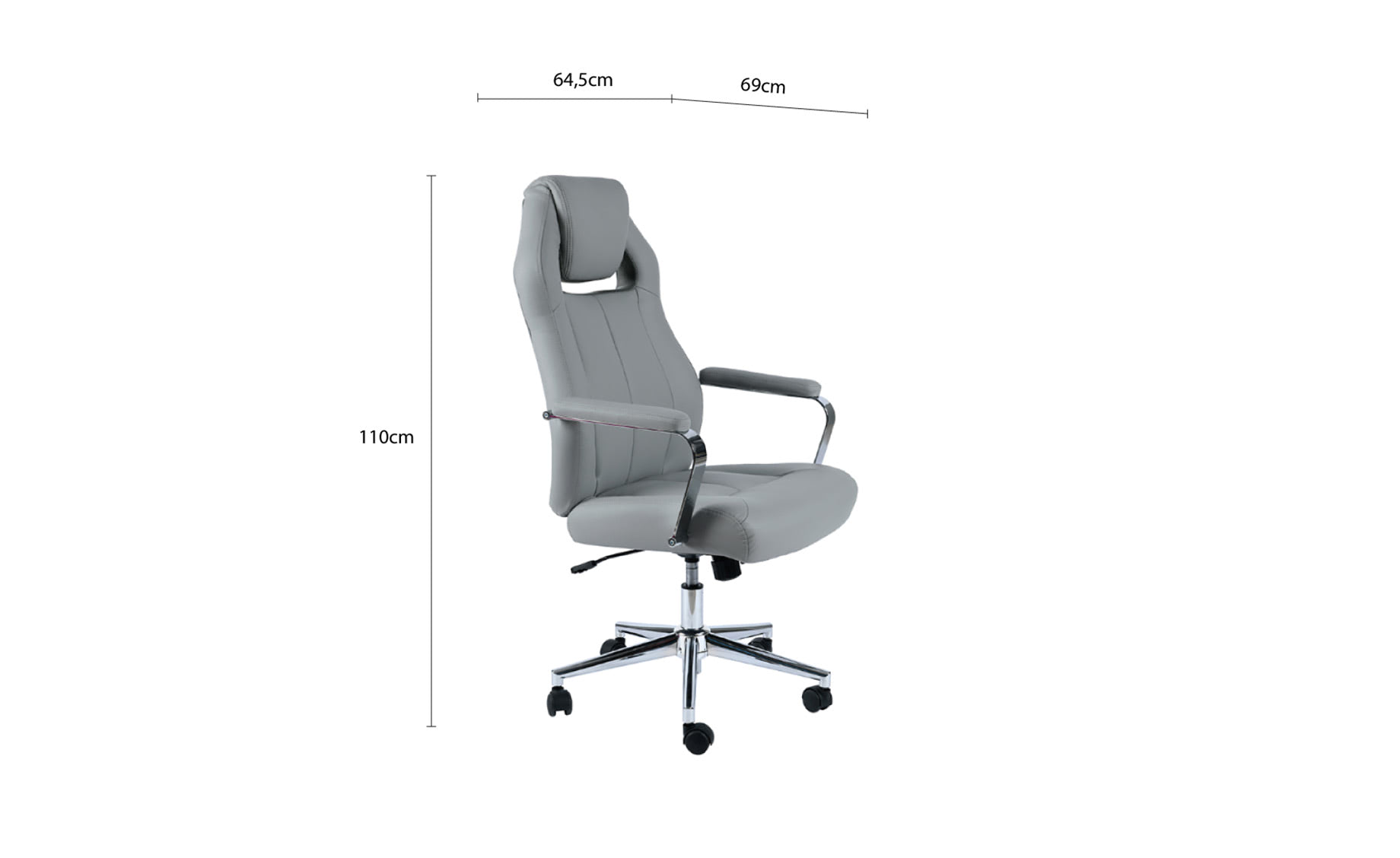 Brielle kancelarijska fotelja 64,5x69x110-129,5cm bela