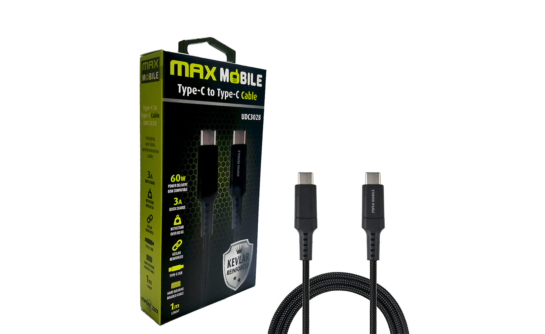 Max Mobile Type C-Type C kabel 1m