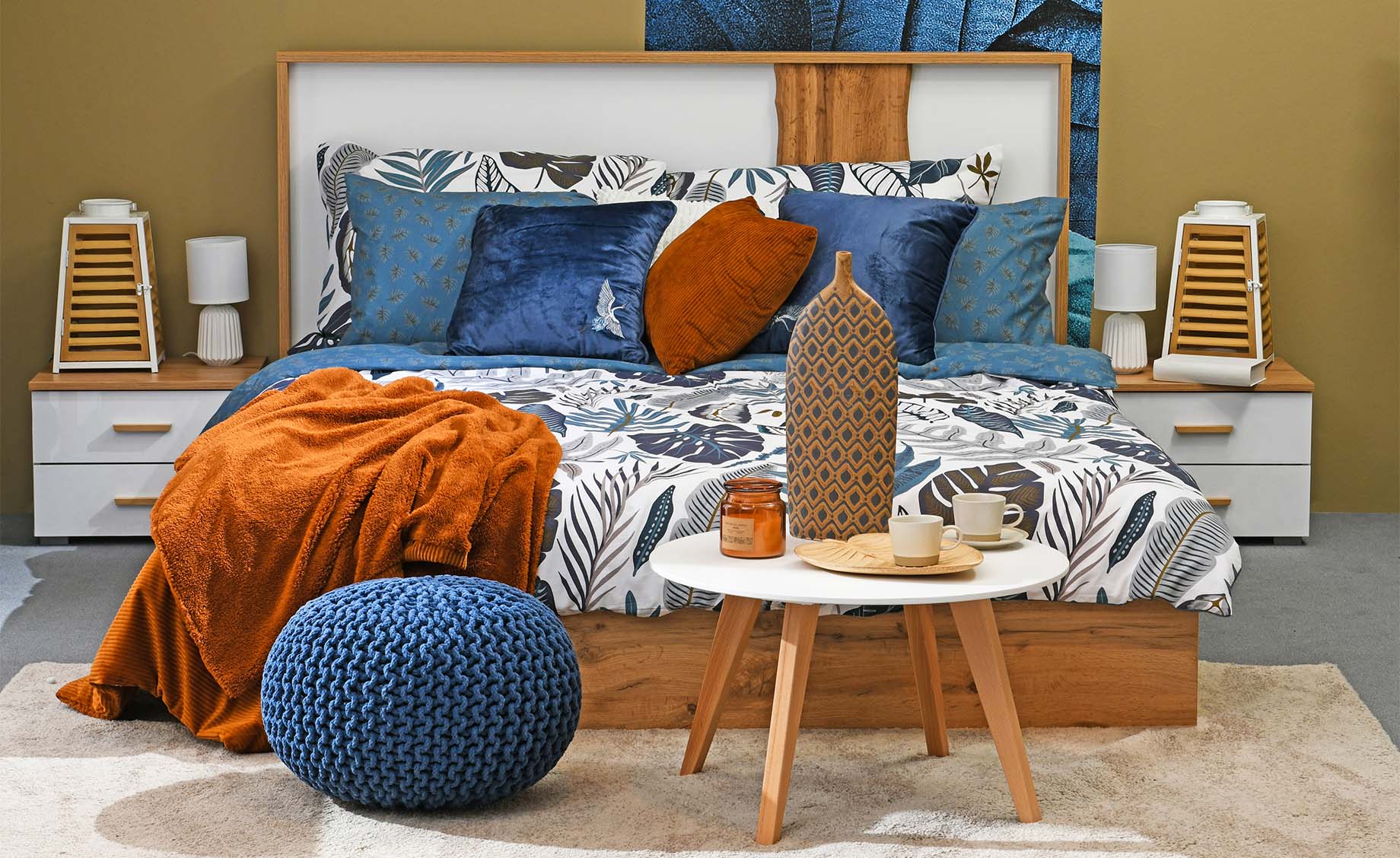 Wood krevet bez podnice 171,5x206,5x102,5cm natur/bela