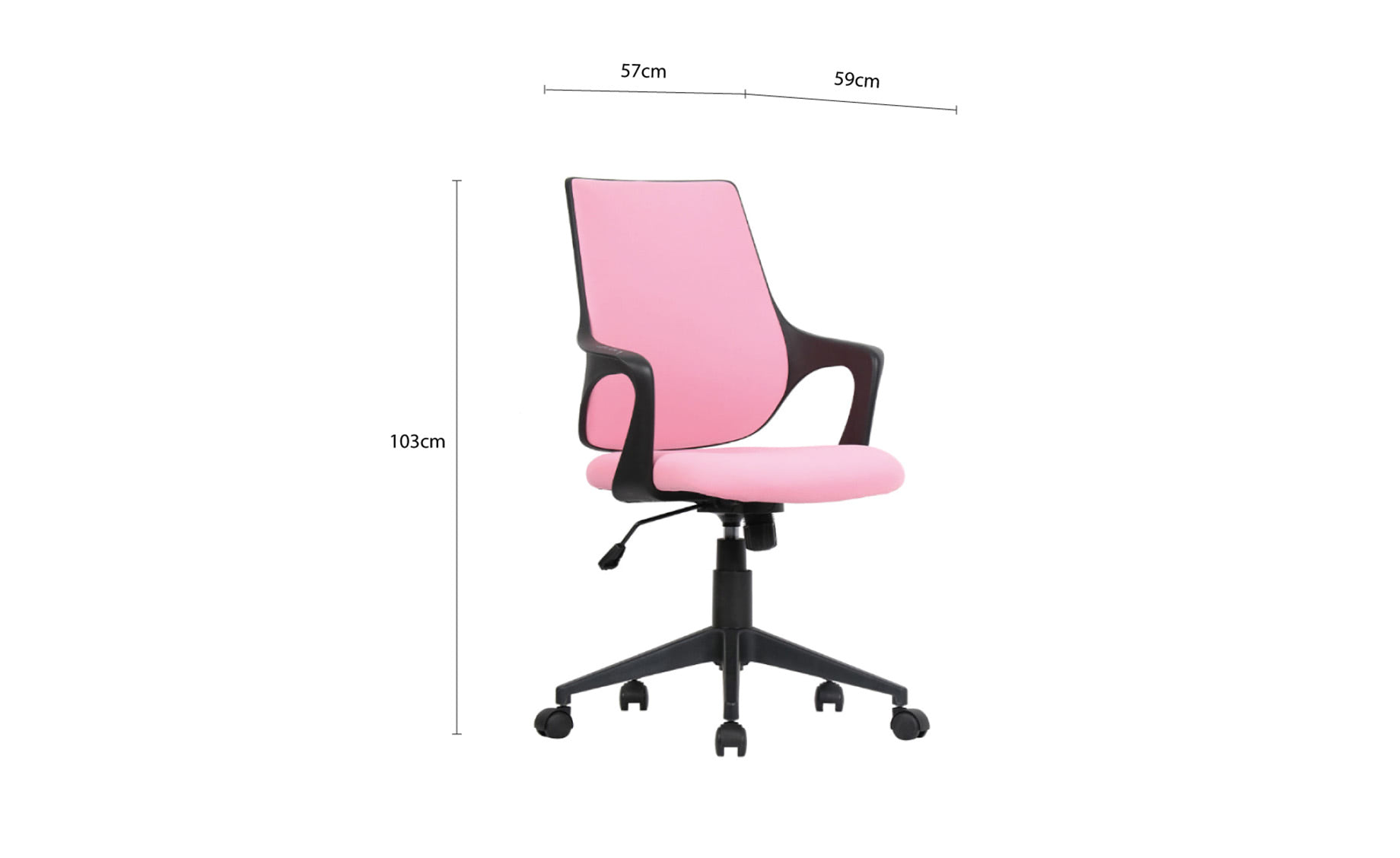 Alea kancelarijska stolica 57x59x103cm roze