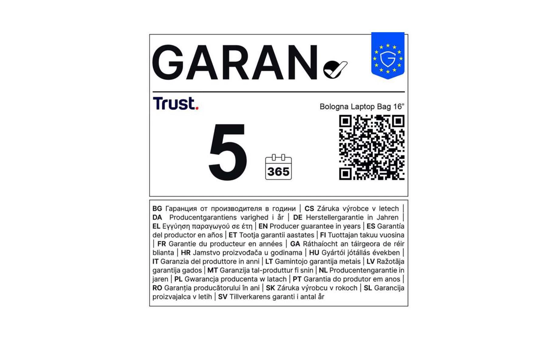 Trust Bologna ECO torba za notebook 16"