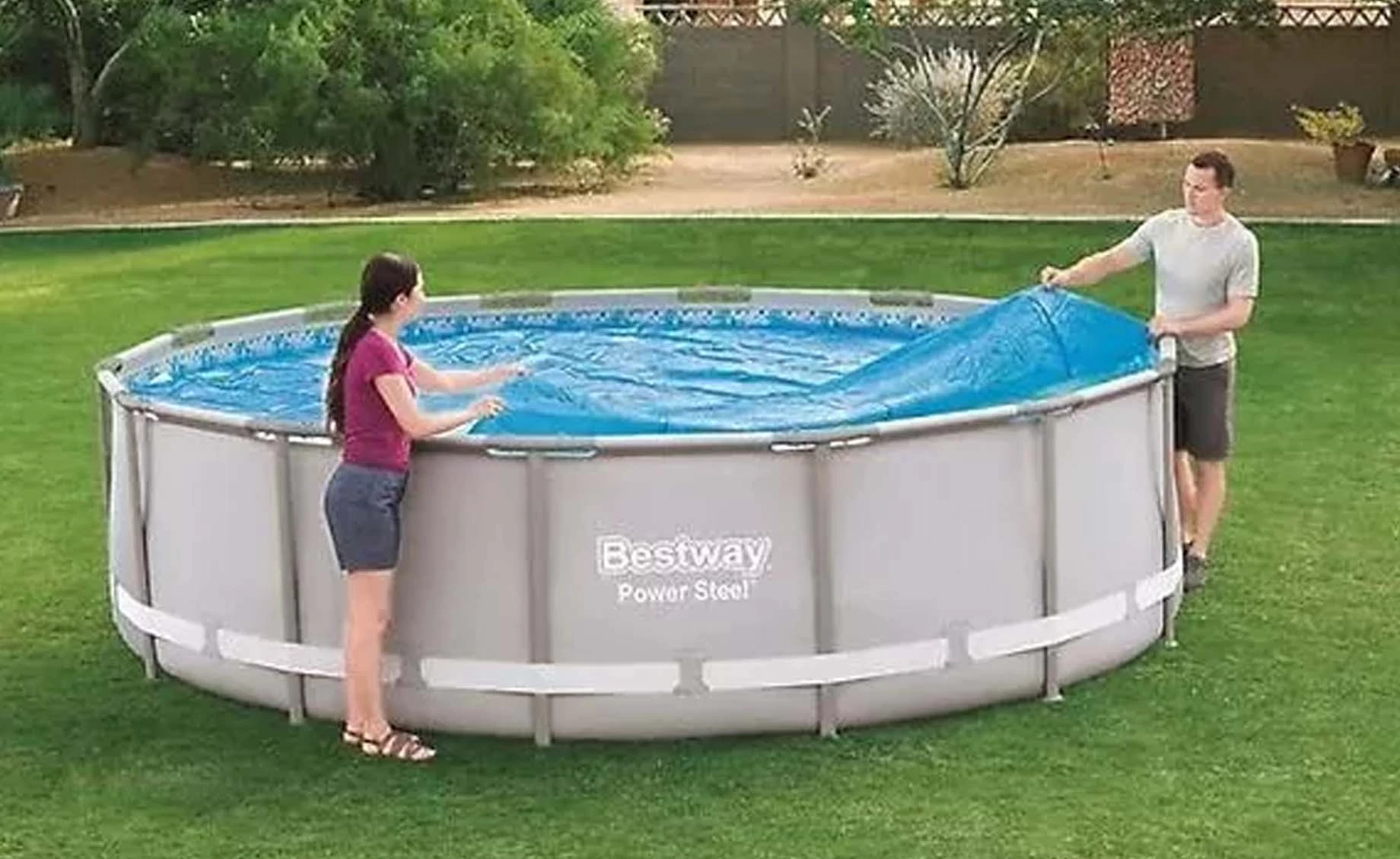 Solarni prekrivač za bazen 427 cm plavi