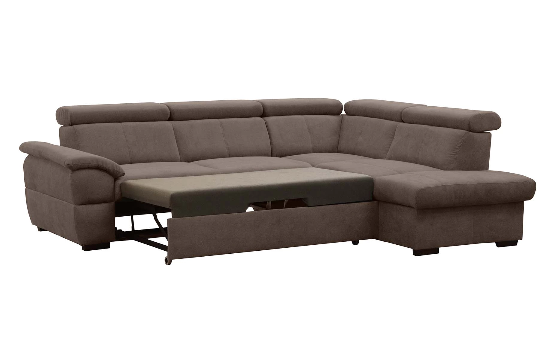 Town ugaona garnitura sa ležajem desna braon 260x210x82/96 cm