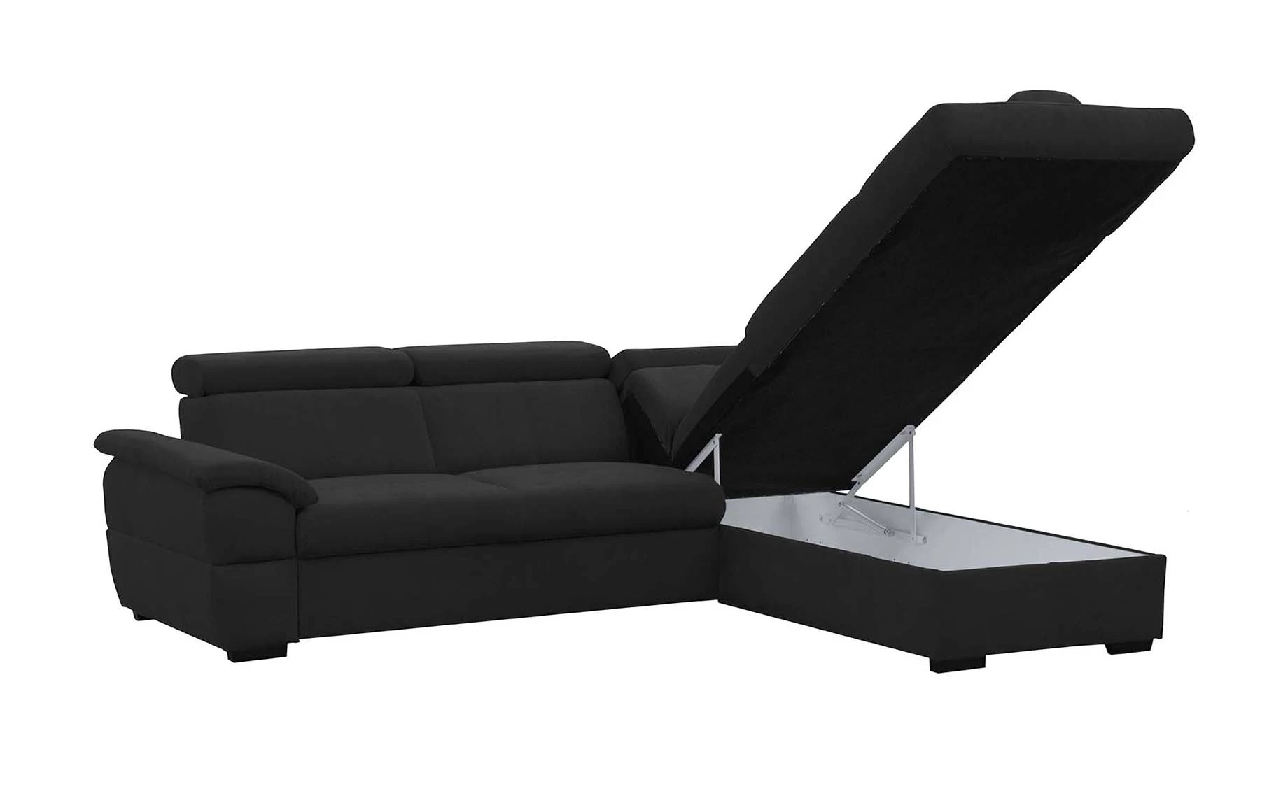 Town ugaona garnitura sa ležajem desna crna 260x210x82/96 cm