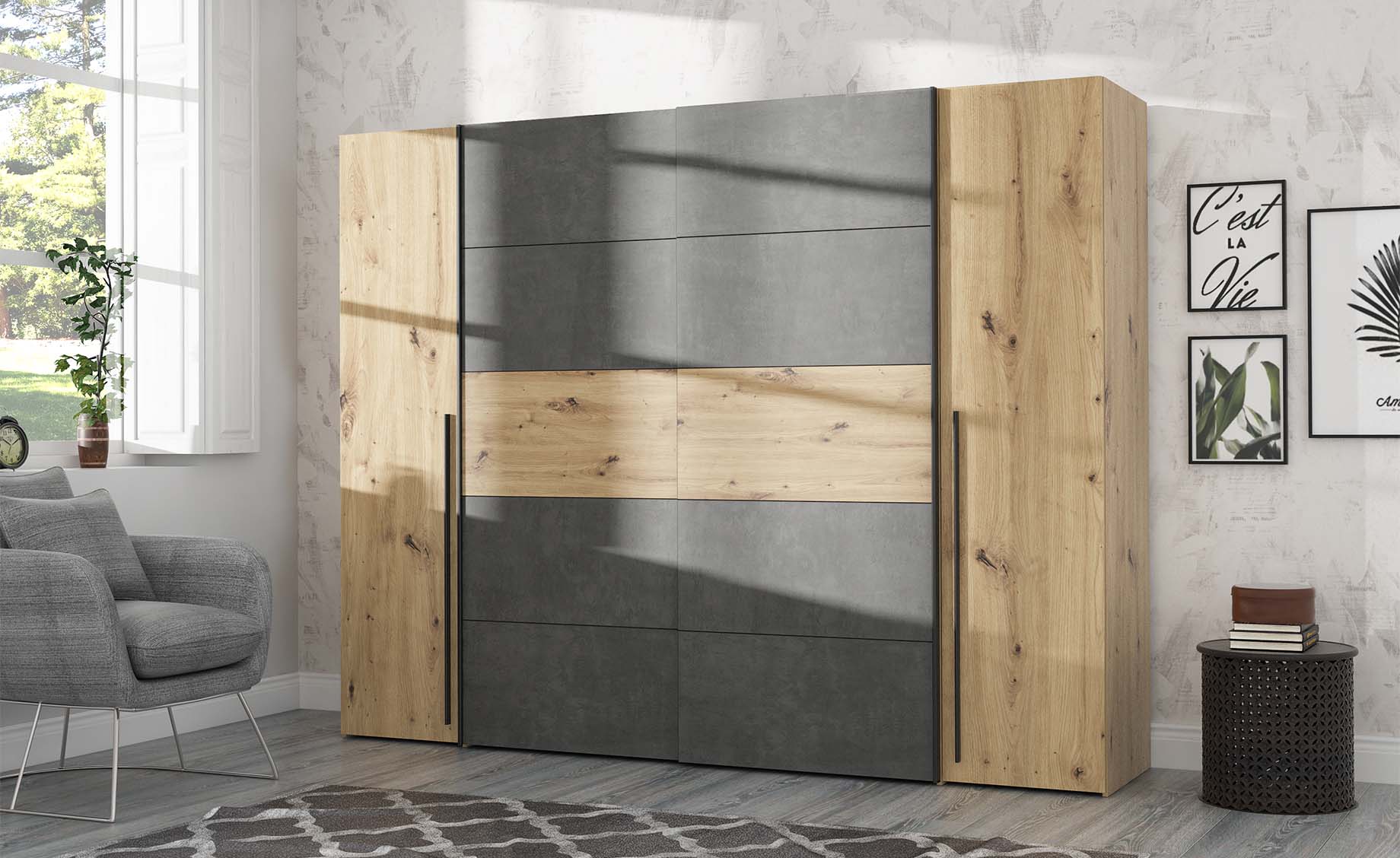 Narago ormar 270,3x61,2x210 cm artisan / beton