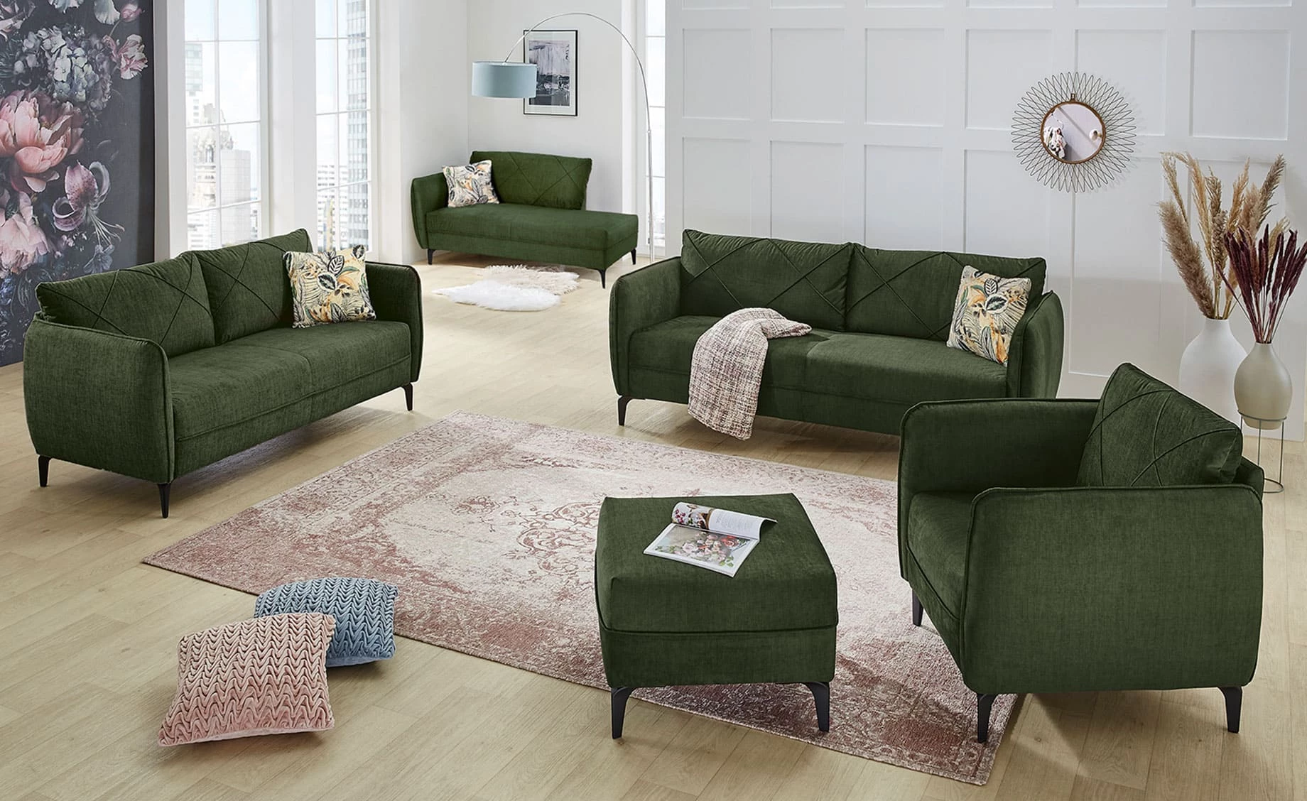 Novara dvosjed zeleni177x85x86