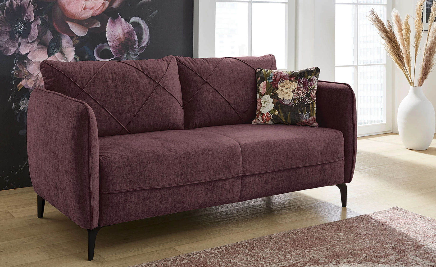 Novara dvosjed bordo 177x85x86