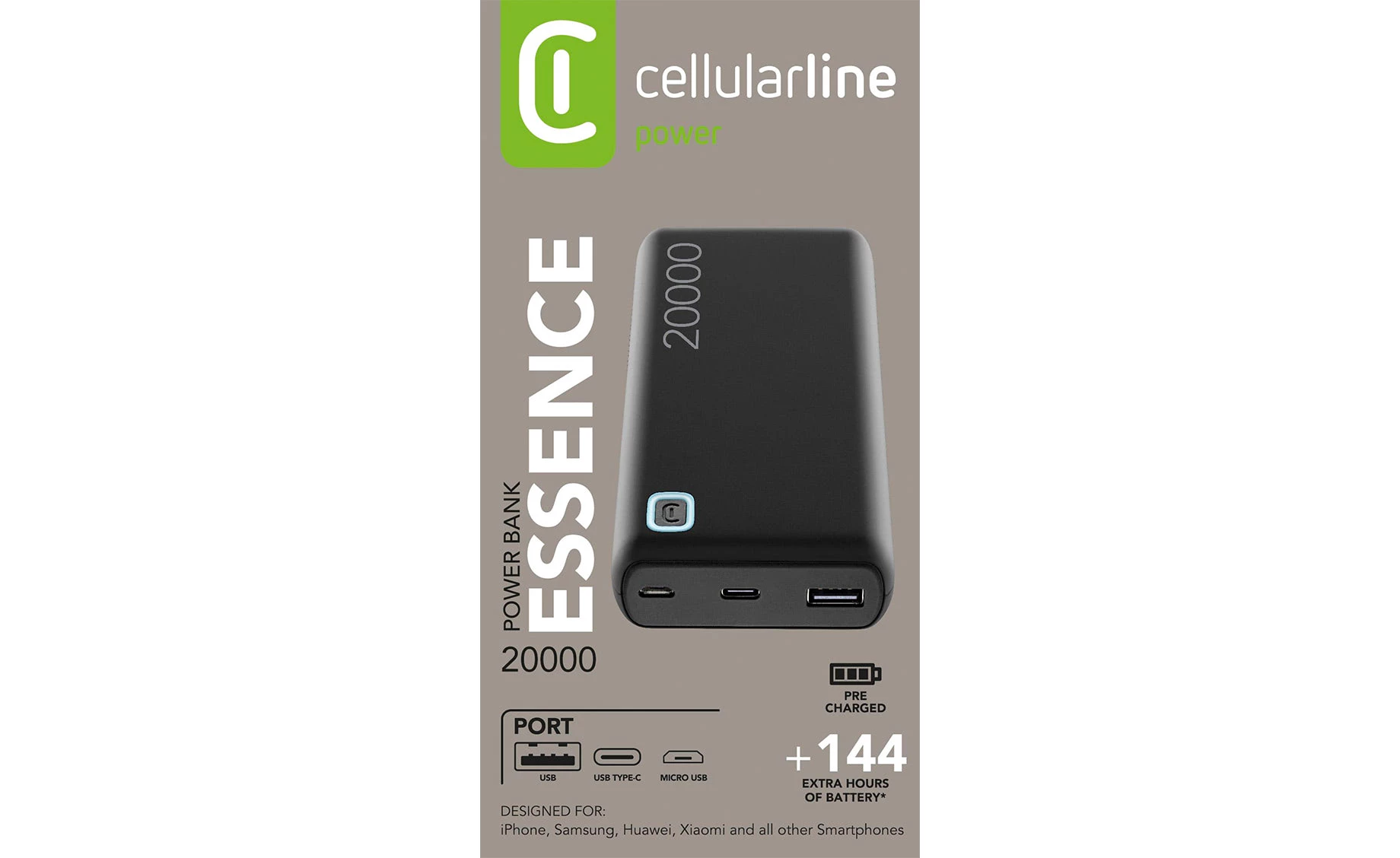 Cellularline Essence prijenosni punjač 20000mAh