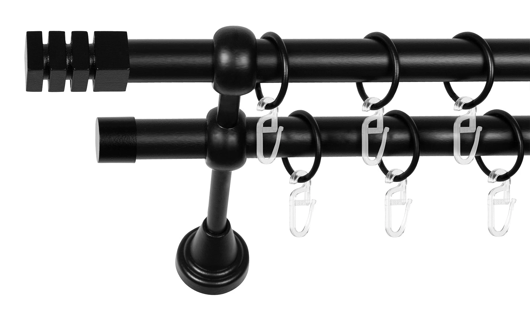 Garnišna Promo Kwadro dvostruka 150 cm, crna, prečnik 19 mm