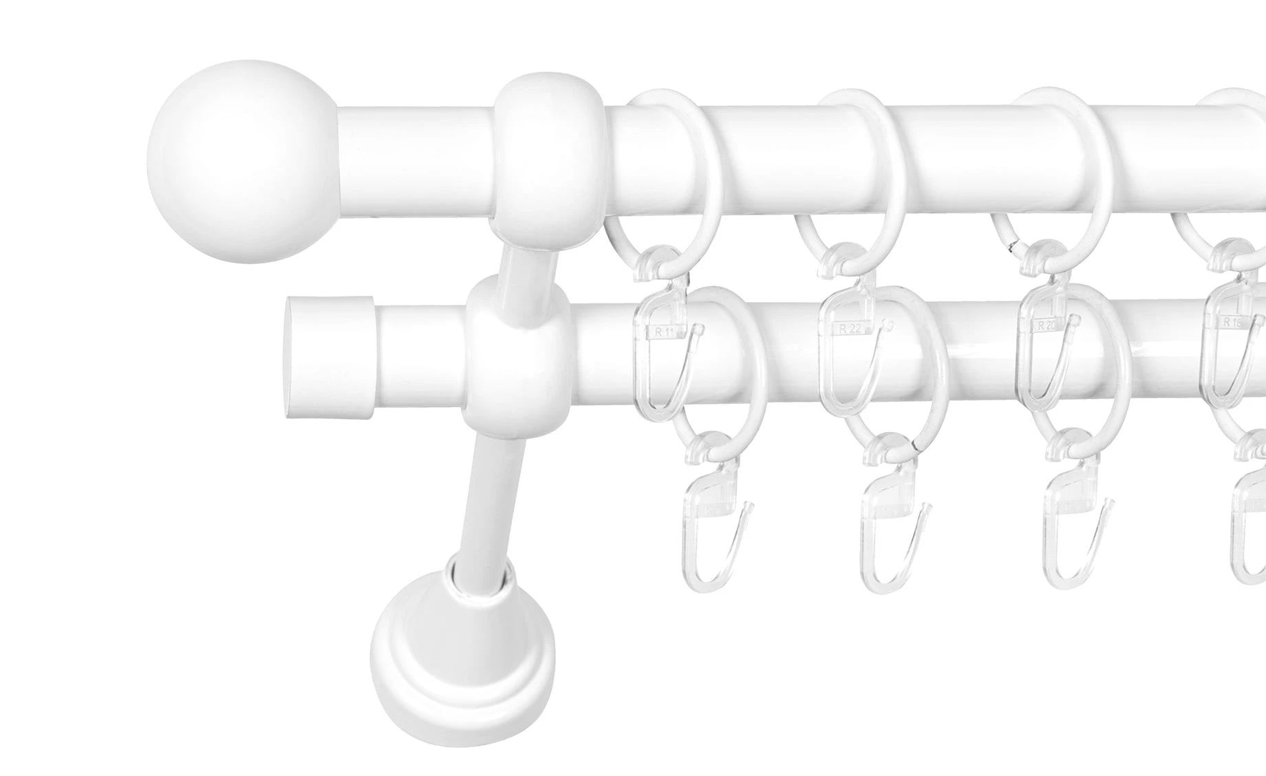 Garnišna Promo Kugel dvostruka 220 cm, bela, prečnik 19 mm