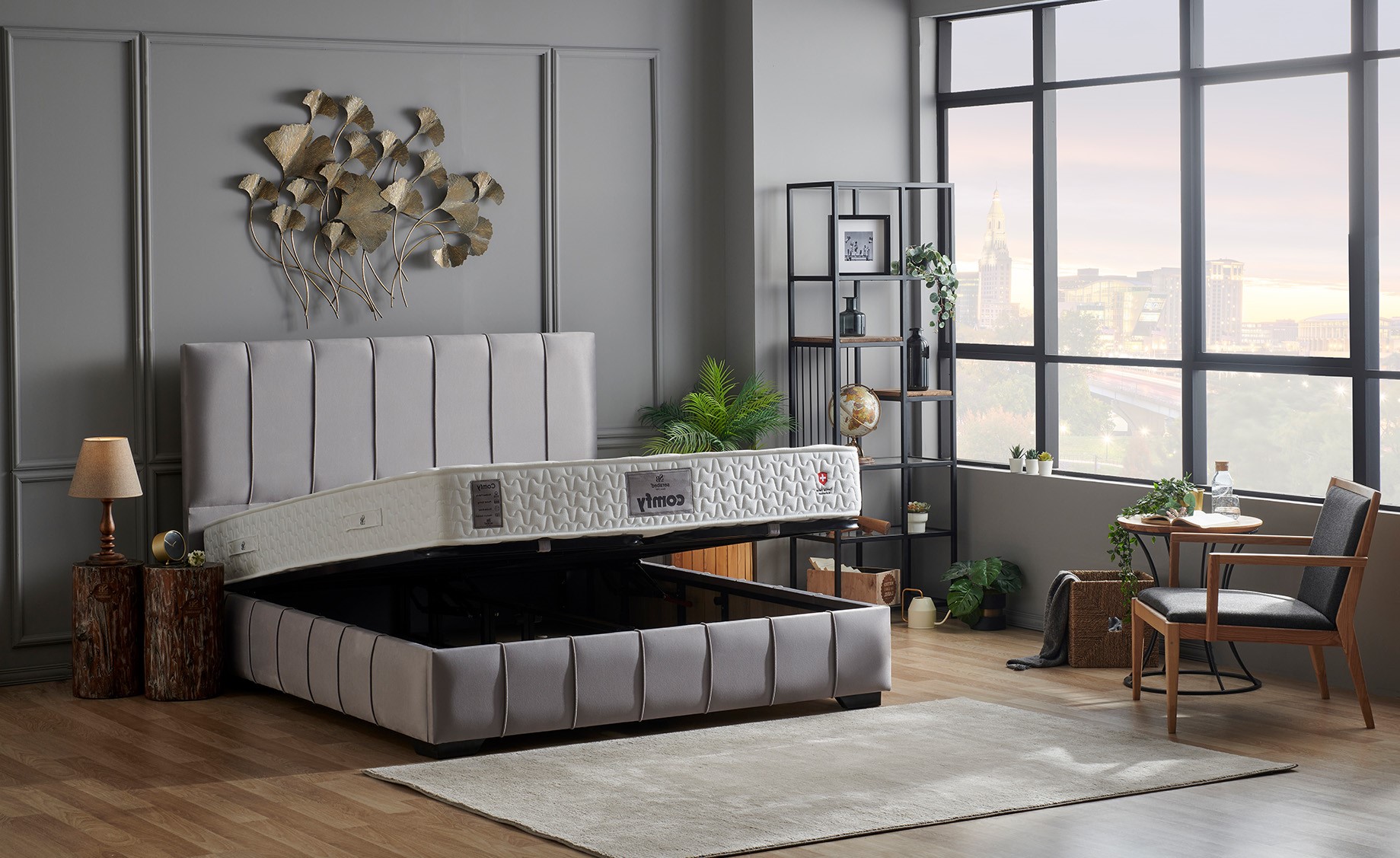 Pronto krevet s podnicom 170x210x120cm sivi