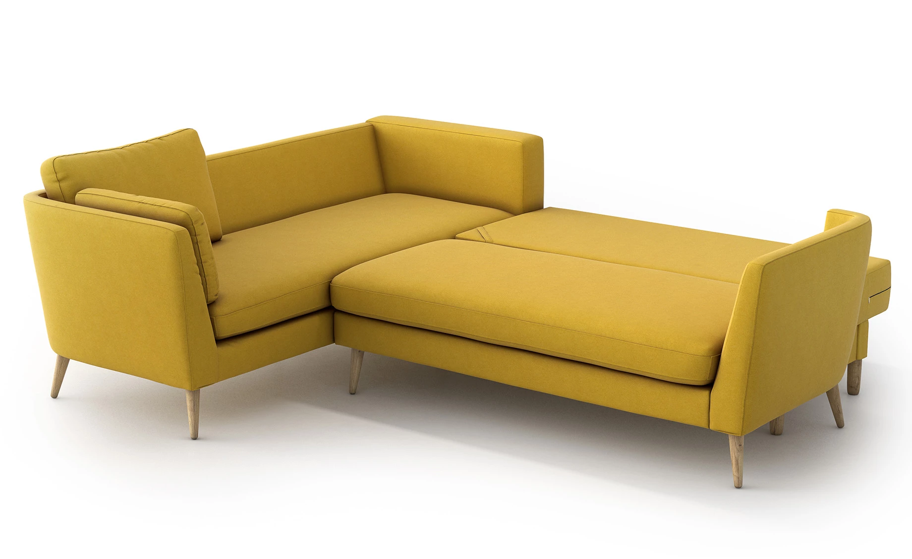 Jane ugaona garnitura sa ležajem leva žuta 250x212x86 cm