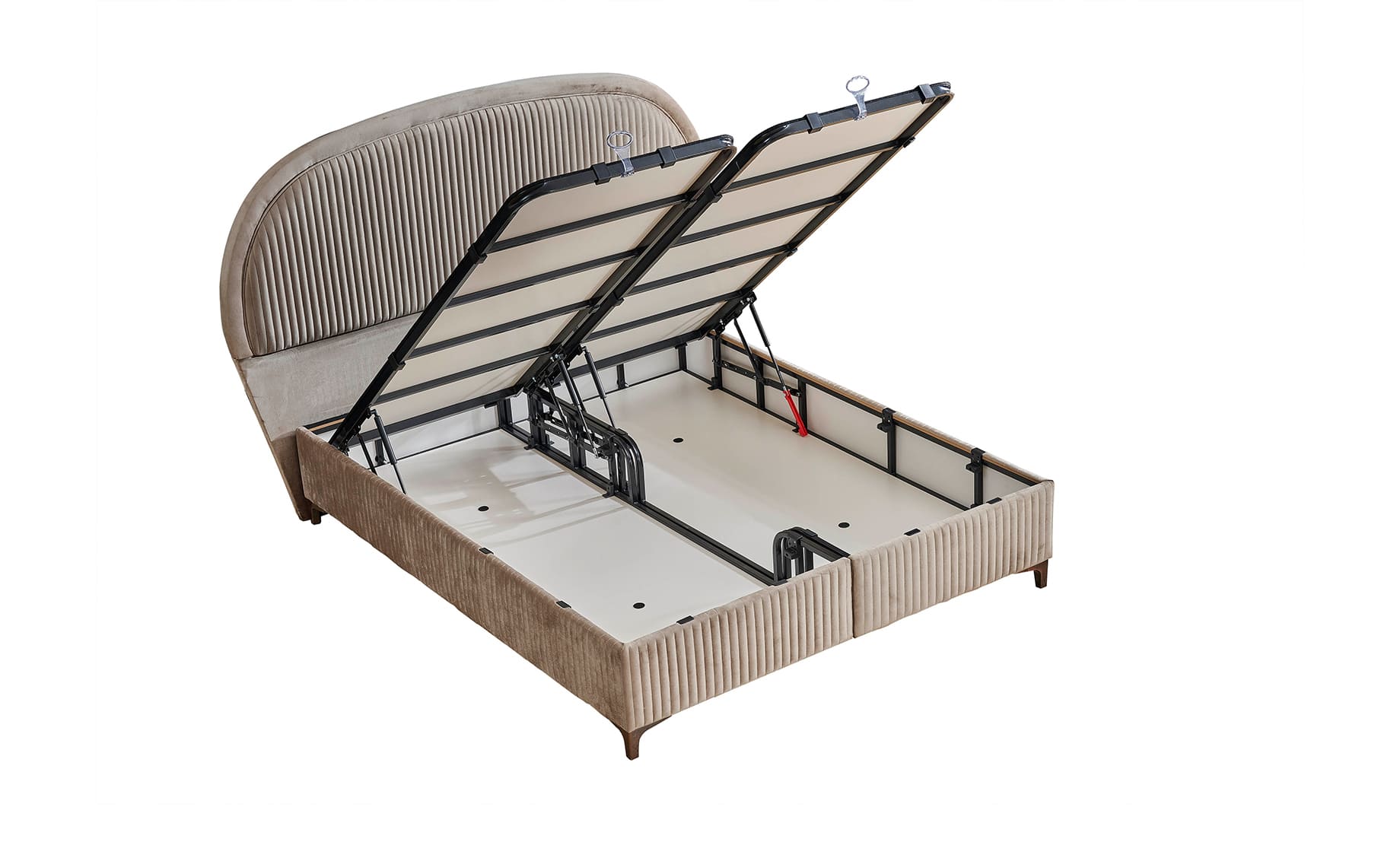 Violet boxspring krevet sa prostorom za odlaganje 216x210x133/68cm
