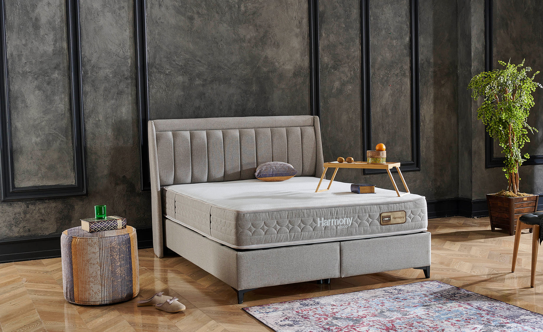 Harmony boxspring krevet sa prostorom za odlaganje 115x207x126/66cm